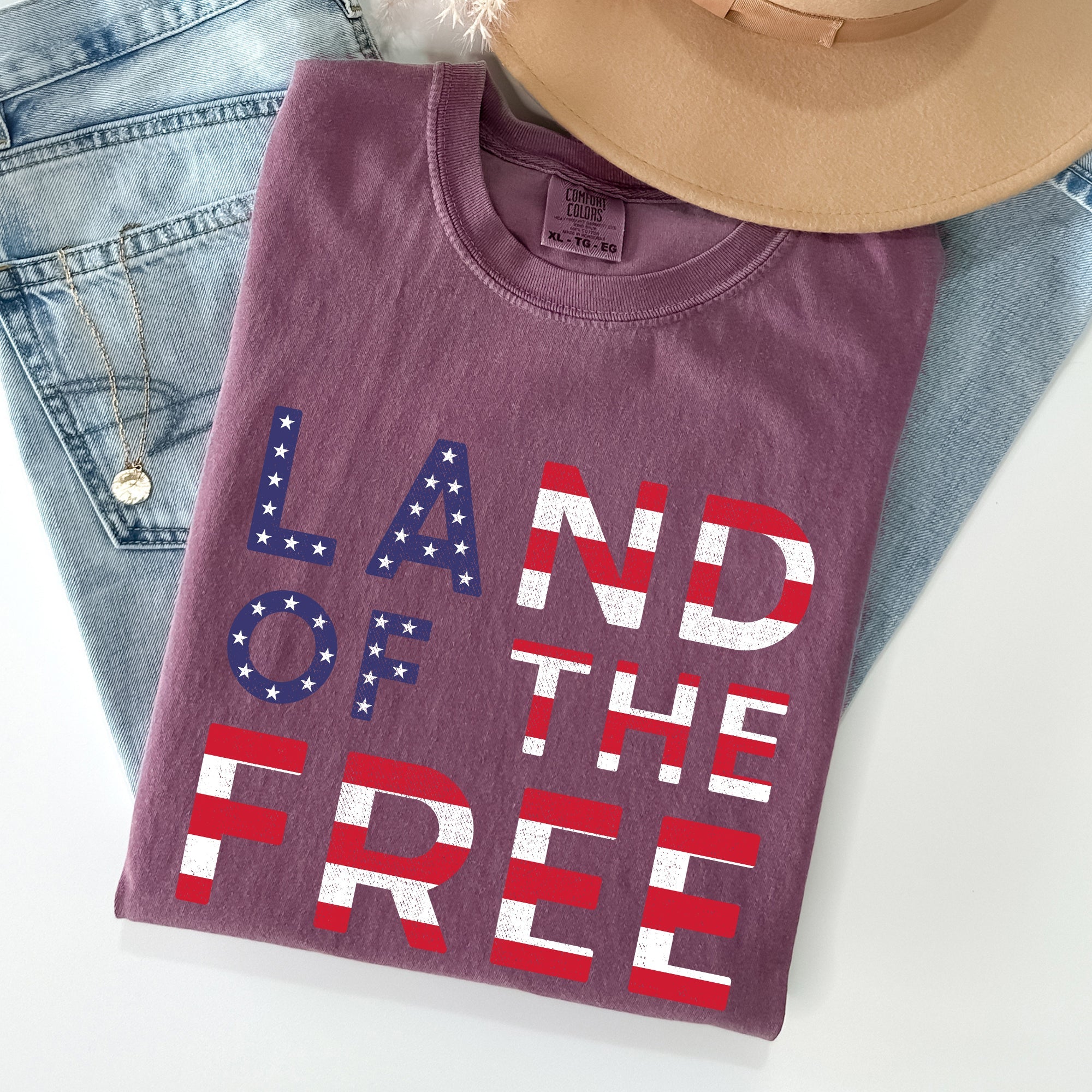 Land Of The Free Patriotic 4th Of July American Pride Edition Comfort Colors Tee