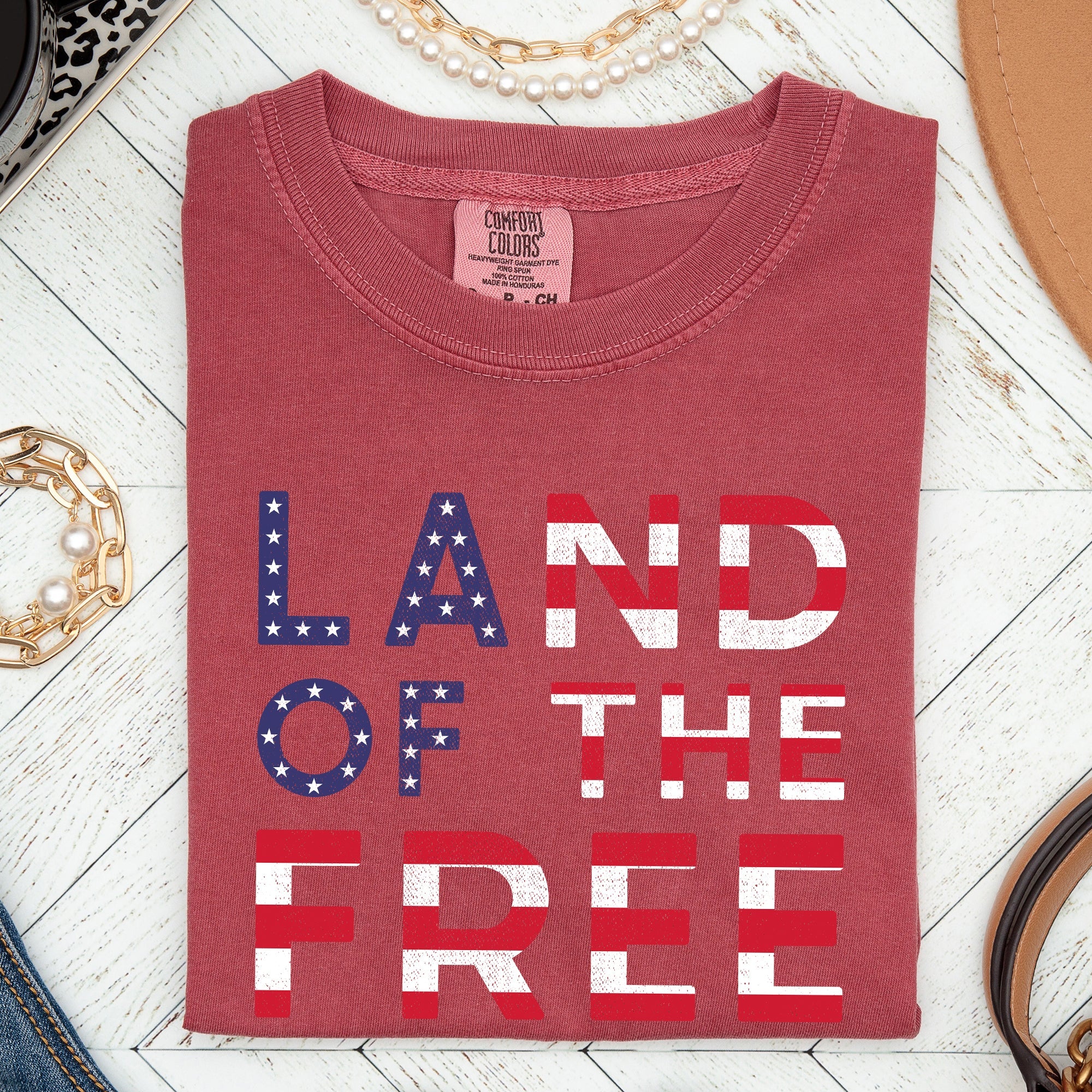 Land Of The Free Patriotic 4th Of July American Pride Edition Comfort Colors Tee