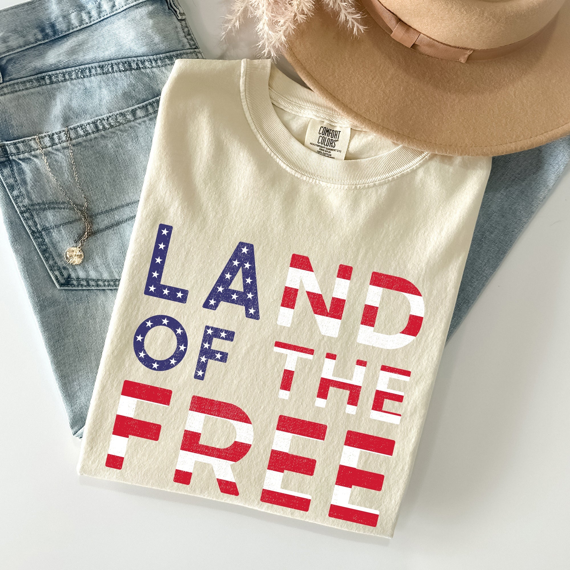 Land Of The Free Patriotic 4th Of July American Pride Edition Comfort Colors Tee