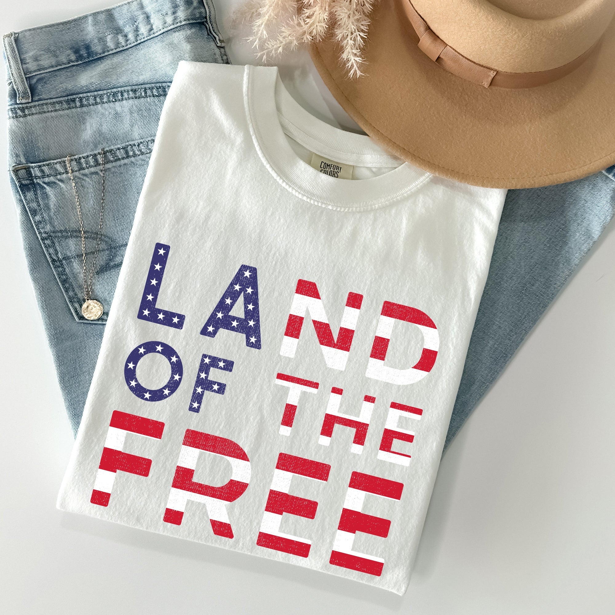 Land Of The Free Patriotic 4th Of July American Pride Edition Comfort Colors Tee