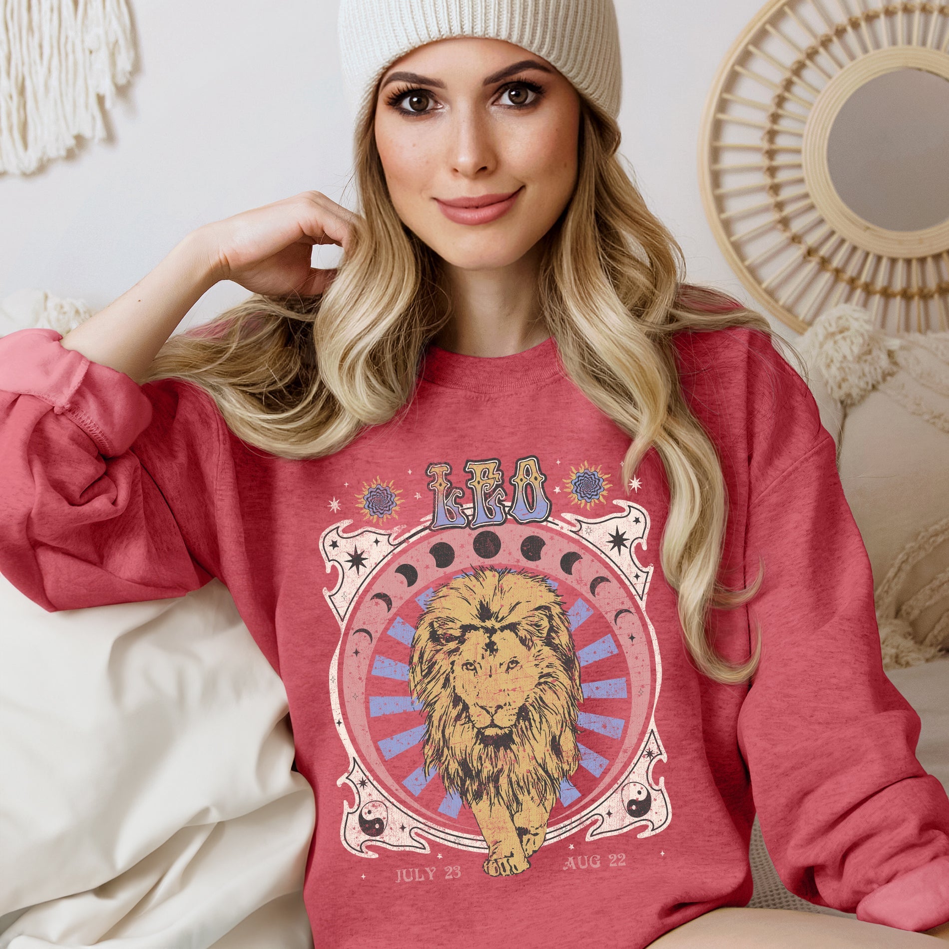 Leo Zodiac Astrology Horoscope Celestial Sign Design Edition Premium Cozy Sweatshirt