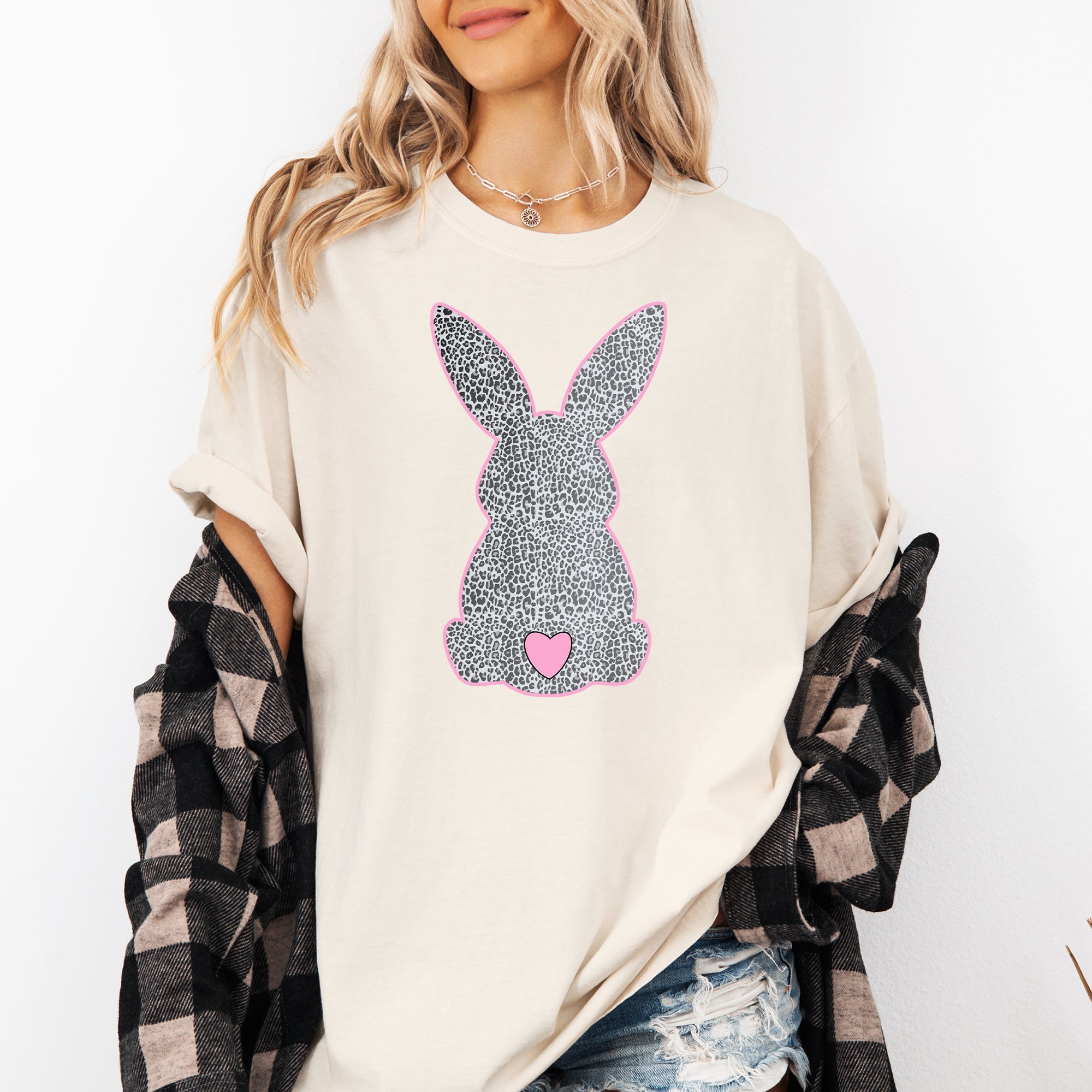 Leopard Print Bunny Easter Jesus Rabbit Holiday Celebration Edition Comfort Colors Tee