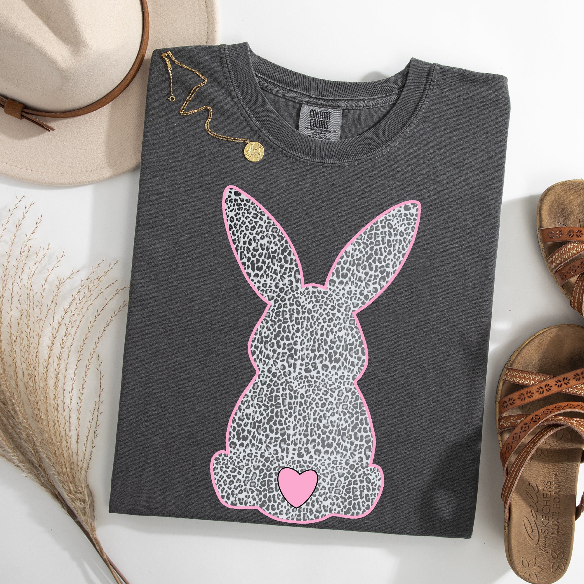 Leopard Print Bunny Easter Jesus Rabbit Holiday Celebration Edition Comfort Colors Tee