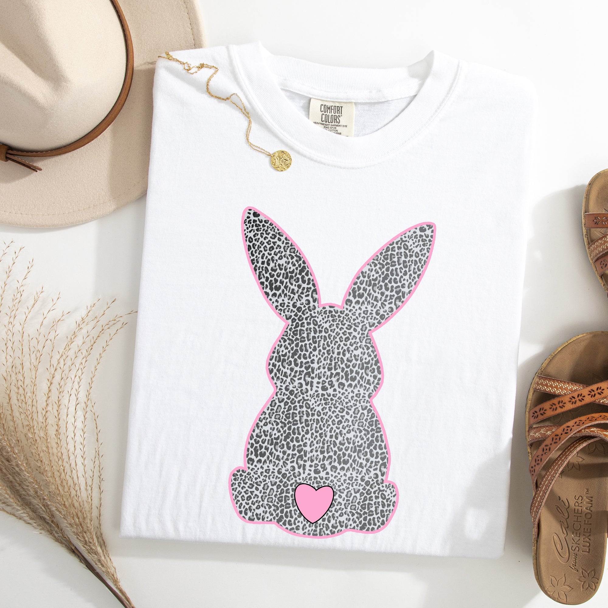 Leopard Print Bunny Easter Jesus Rabbit Holiday Celebration Edition Comfort Colors Tee