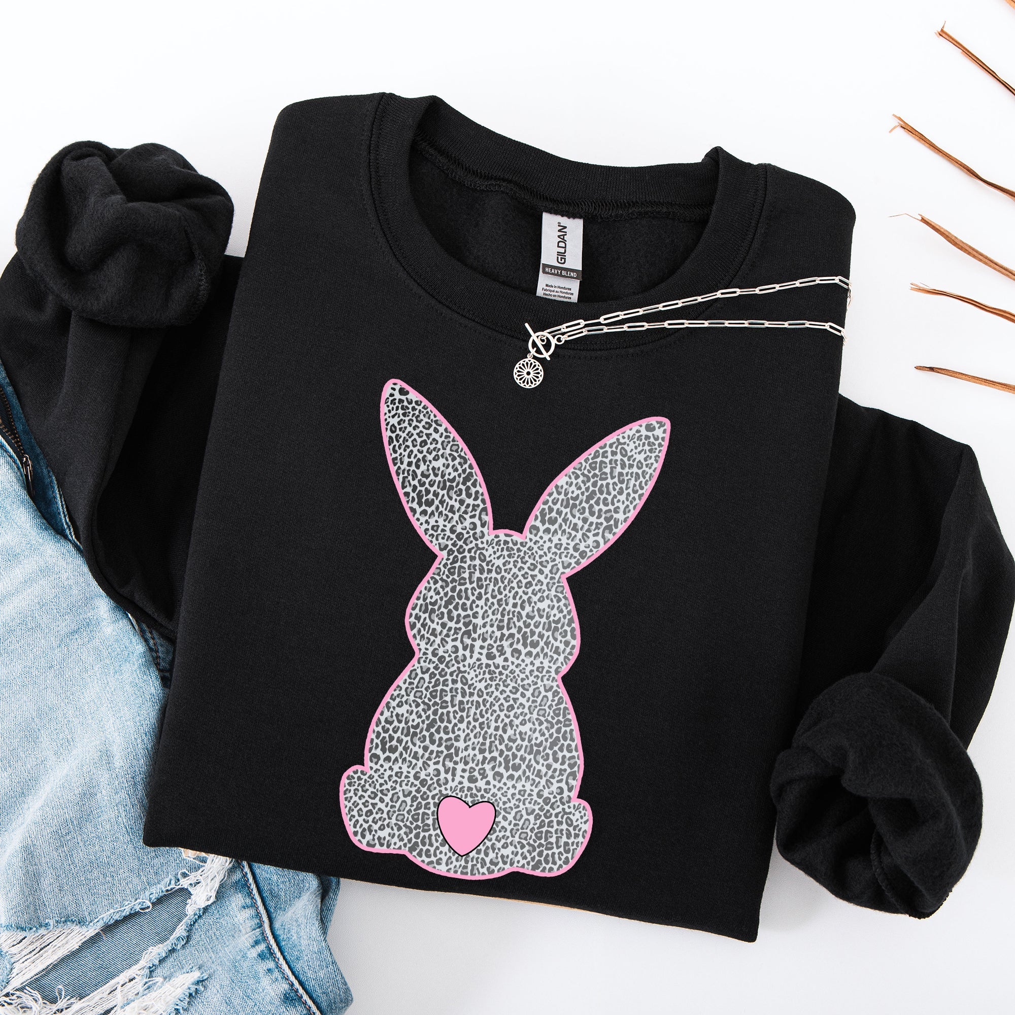 Leopard Print Bunny Easter Jesus Rabbit Holiday Celebration Limited Edition Sweatshirt