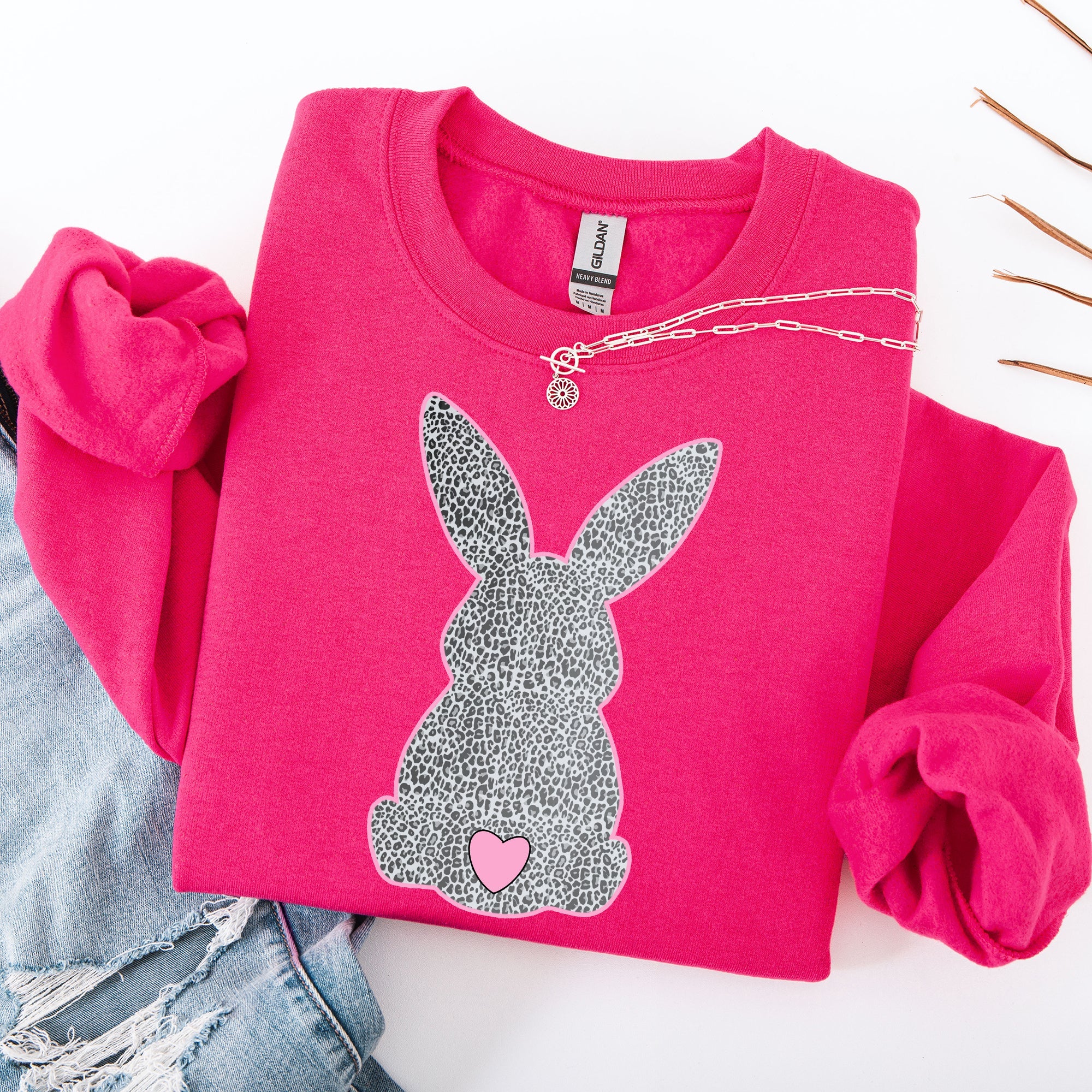 Leopard Print Bunny Easter Jesus Rabbit Holiday Celebration Limited Edition Sweatshirt
