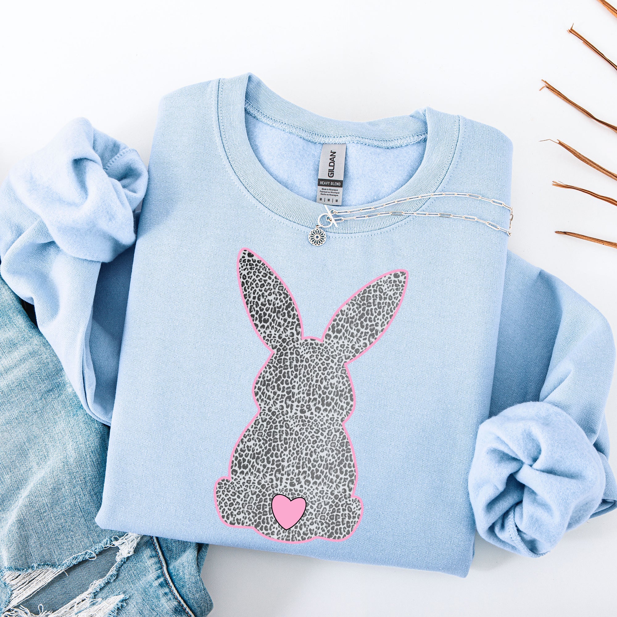 Leopard Print Bunny Easter Jesus Rabbit Holiday Celebration Limited Edition Sweatshirt