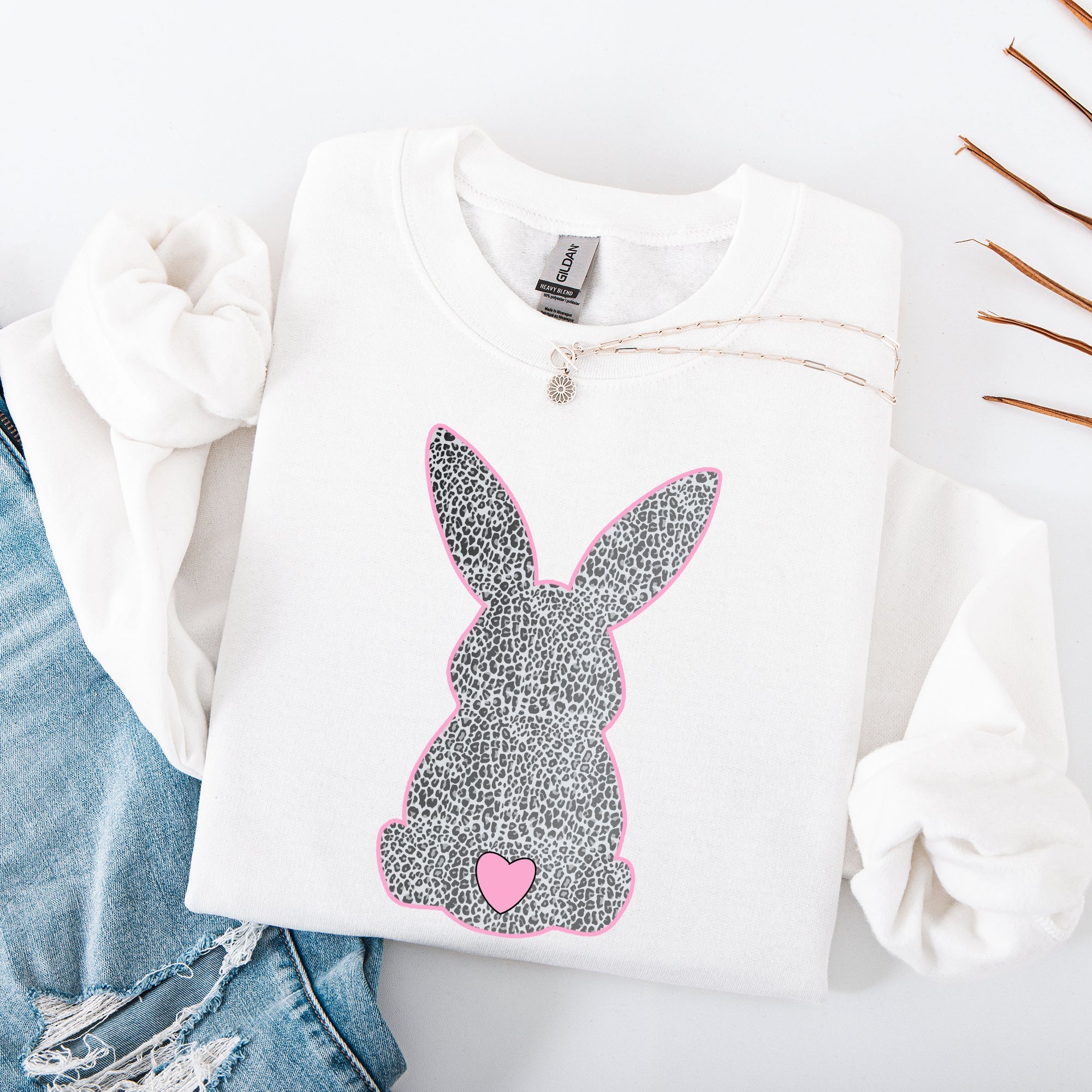 Leopard Print Bunny Easter Jesus Rabbit Holiday Celebration Limited Edition Sweatshirt