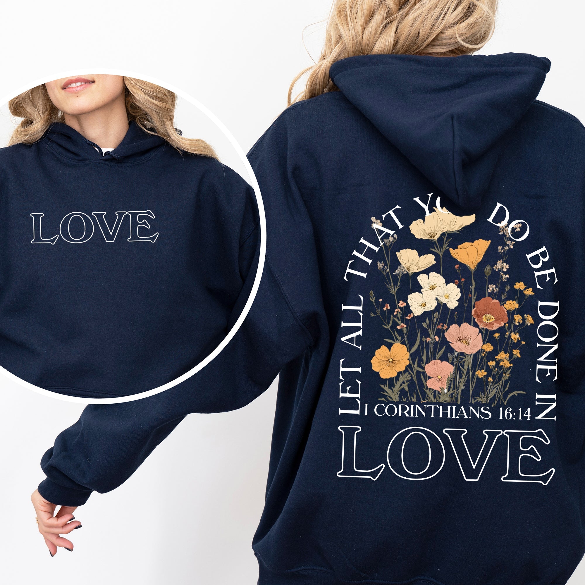 Let All That You Do Be Done In Love Floral Christian Jesus Gospel Faith Soft Hoodie