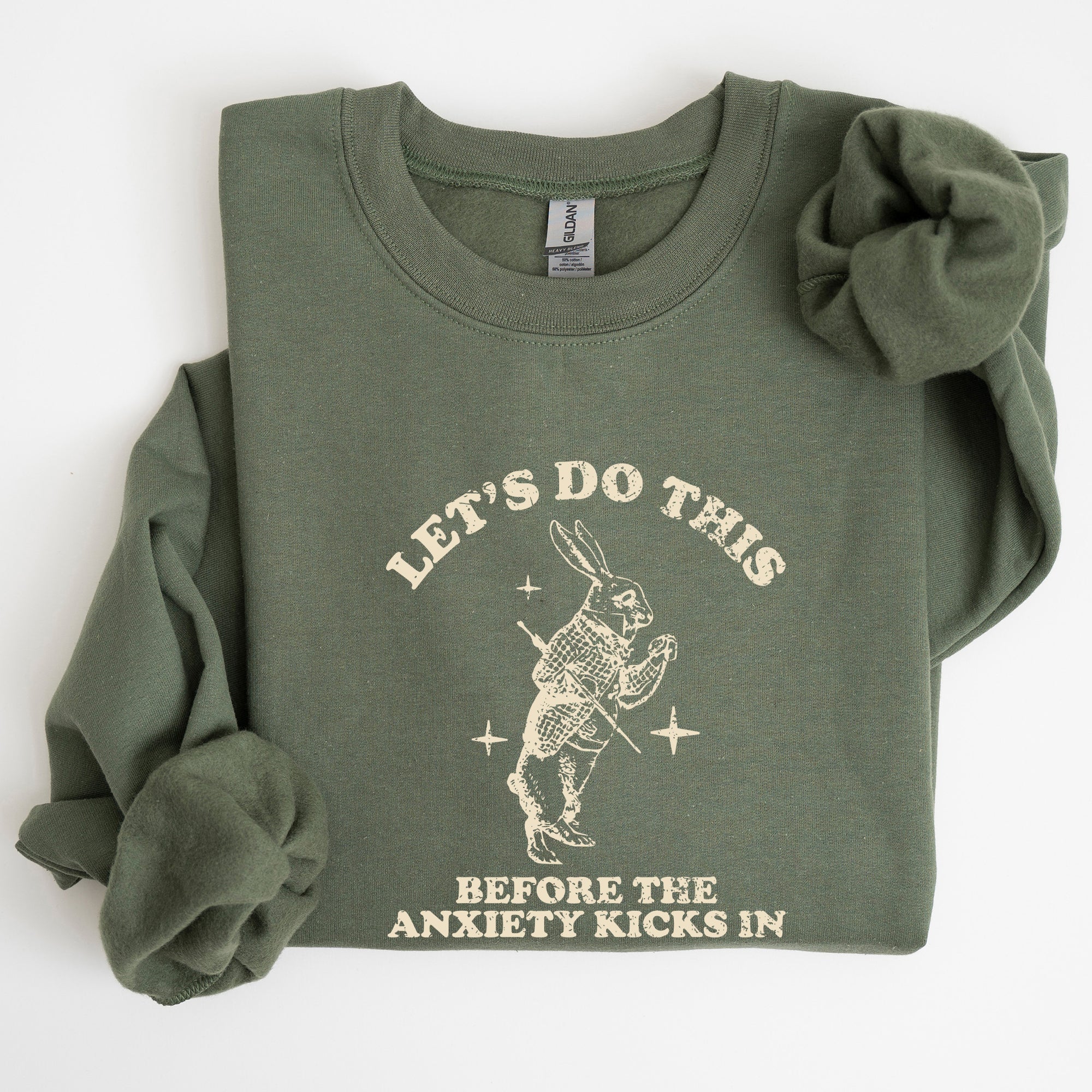 Let's Do This Before Anxiety Kicks In From Alice In Wonderland Rabbit Sweatshirt
