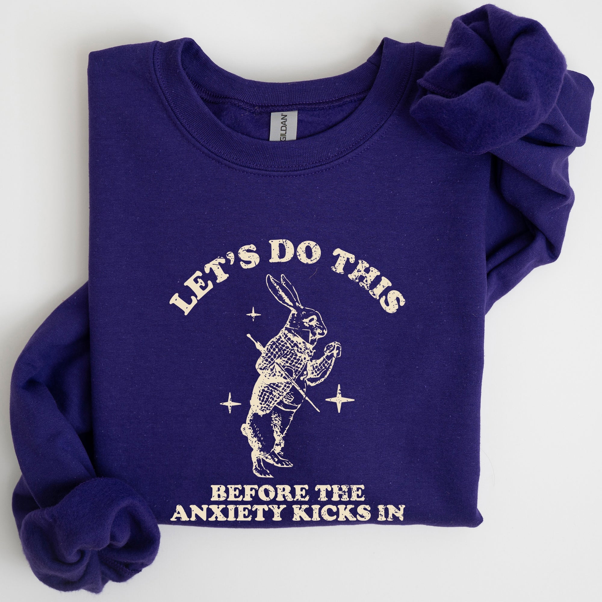 Let's Do This Before Anxiety Kicks In From Alice In Wonderland Rabbit Sweatshirt