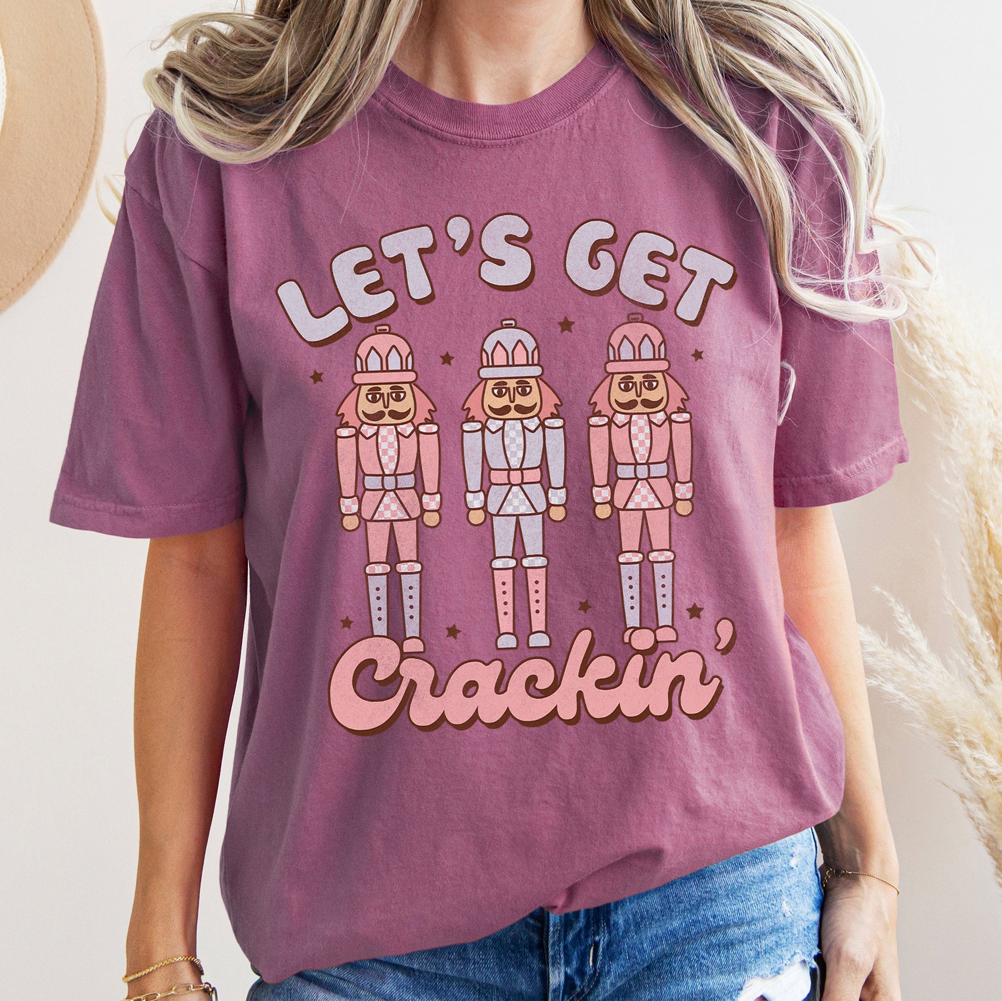 Let's Get Cracking Nutcracker Christmas Retro Holiday Cheer Vintage Vibe Edition Comfort Colors Tee