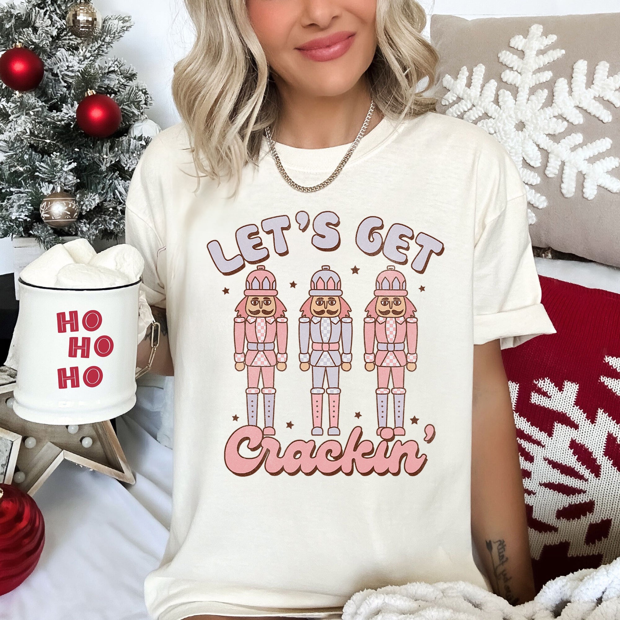 Let's Get Cracking Nutcracker Christmas Retro Holiday Cheer Vintage Vibe Edition Comfort Colors Tee