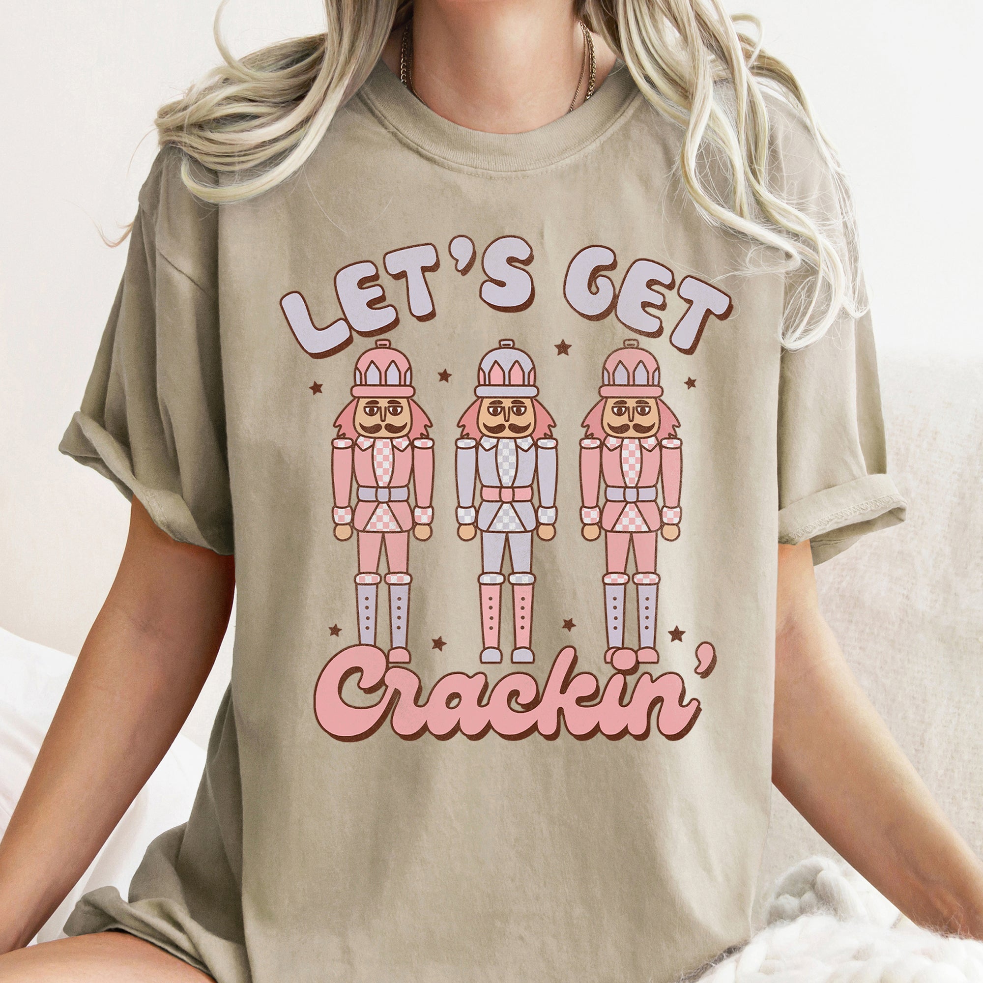 Let's Get Cracking Nutcracker Christmas Retro Holiday Cheer Vintage Vibe Edition Comfort Colors Tee