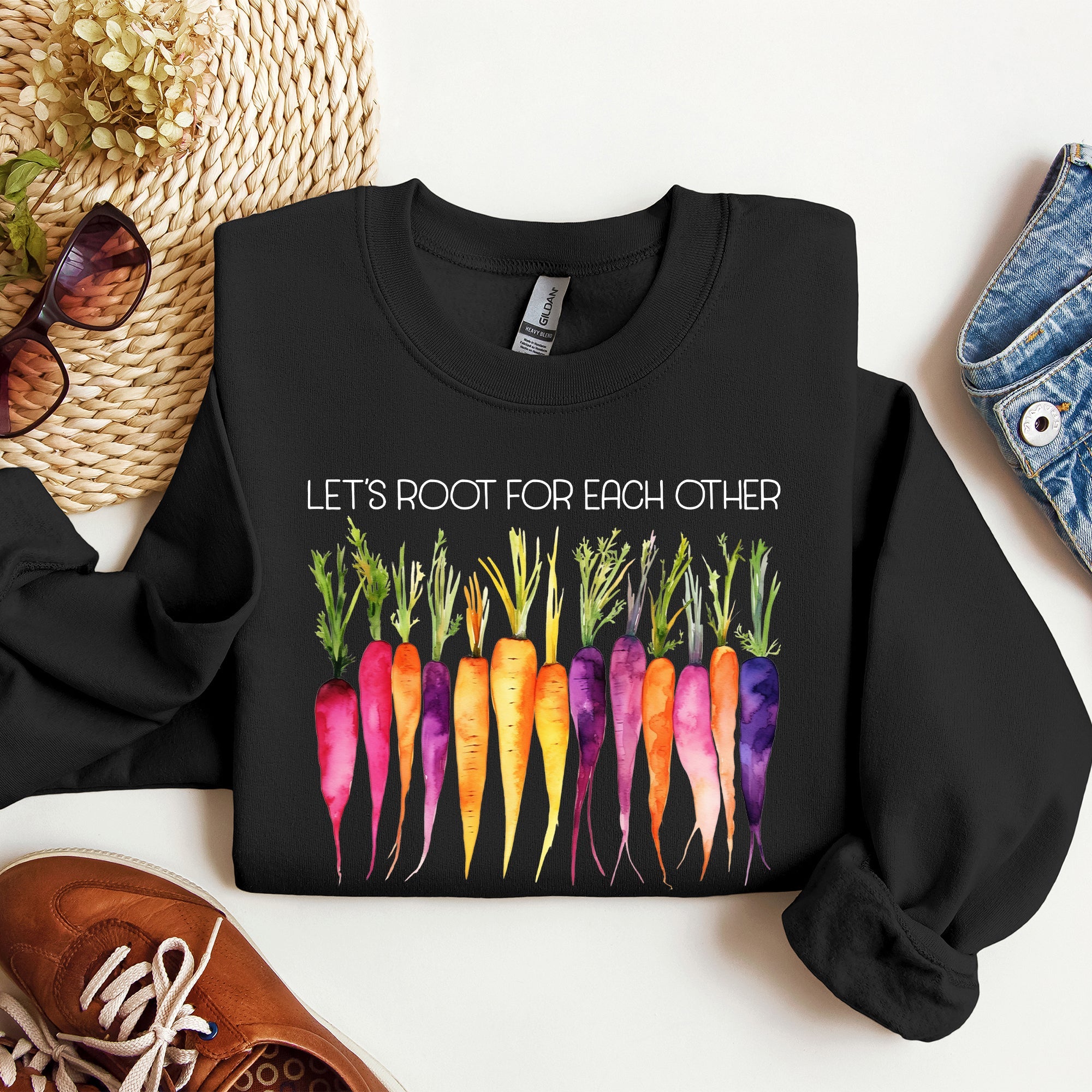Let's Root For Each Other Gardening Positivity Plant Lovers Grow Good Vibes Together Sweatshirt