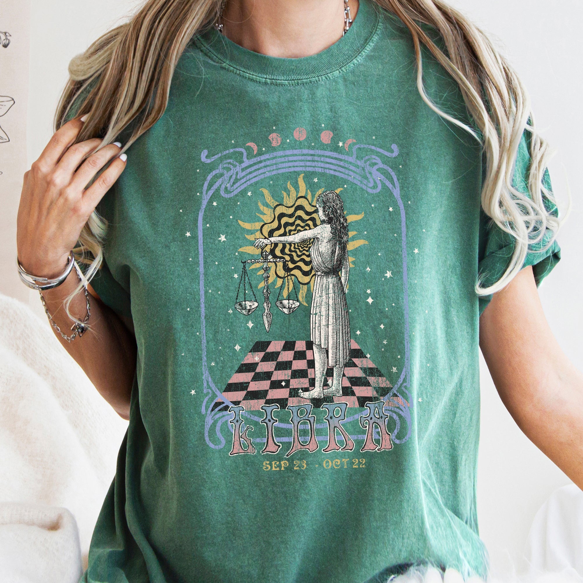 Libra Zodiac Horoscope Astrology Symbols And Constellations For Astrologers And Fashion Lovers Comfort Colors Tee