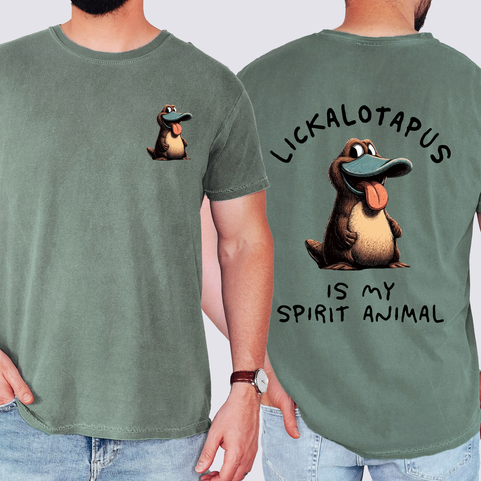 Lickalotapus Is My Spirit Animal Platypus Whimsical Edition Classic Comfort Colors Tee