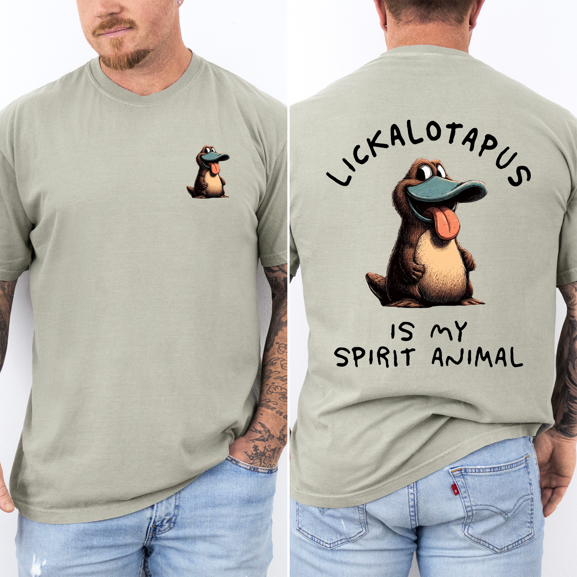 Lickalotapus Is My Spirit Animal Platypus Whimsical Edition Classic Comfort Colors Tee