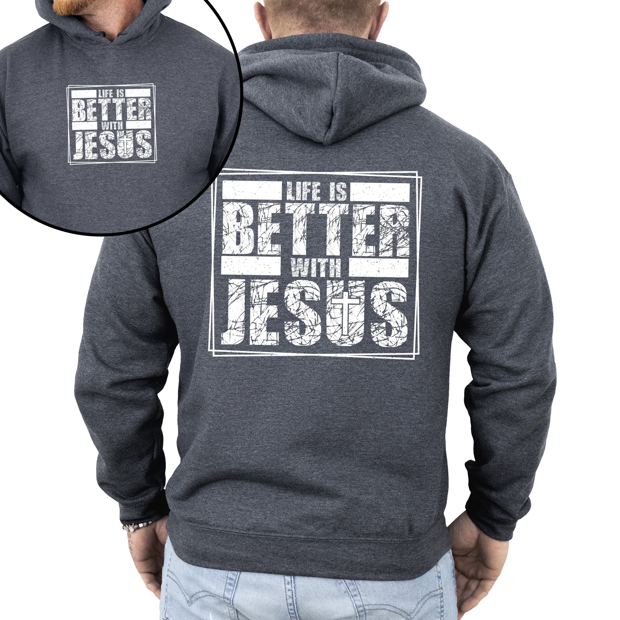 Life Is Better With Jesus Christian Gospel Faith Inspirational Message Hoodie For Believers Daily Wear