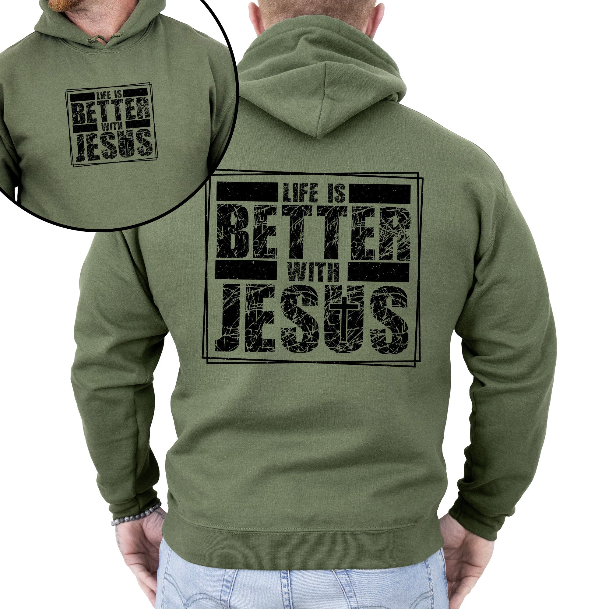 Life Is Better With Jesus Christian Gospel Faith Inspirational Message Hoodie For Believers Daily Wear
