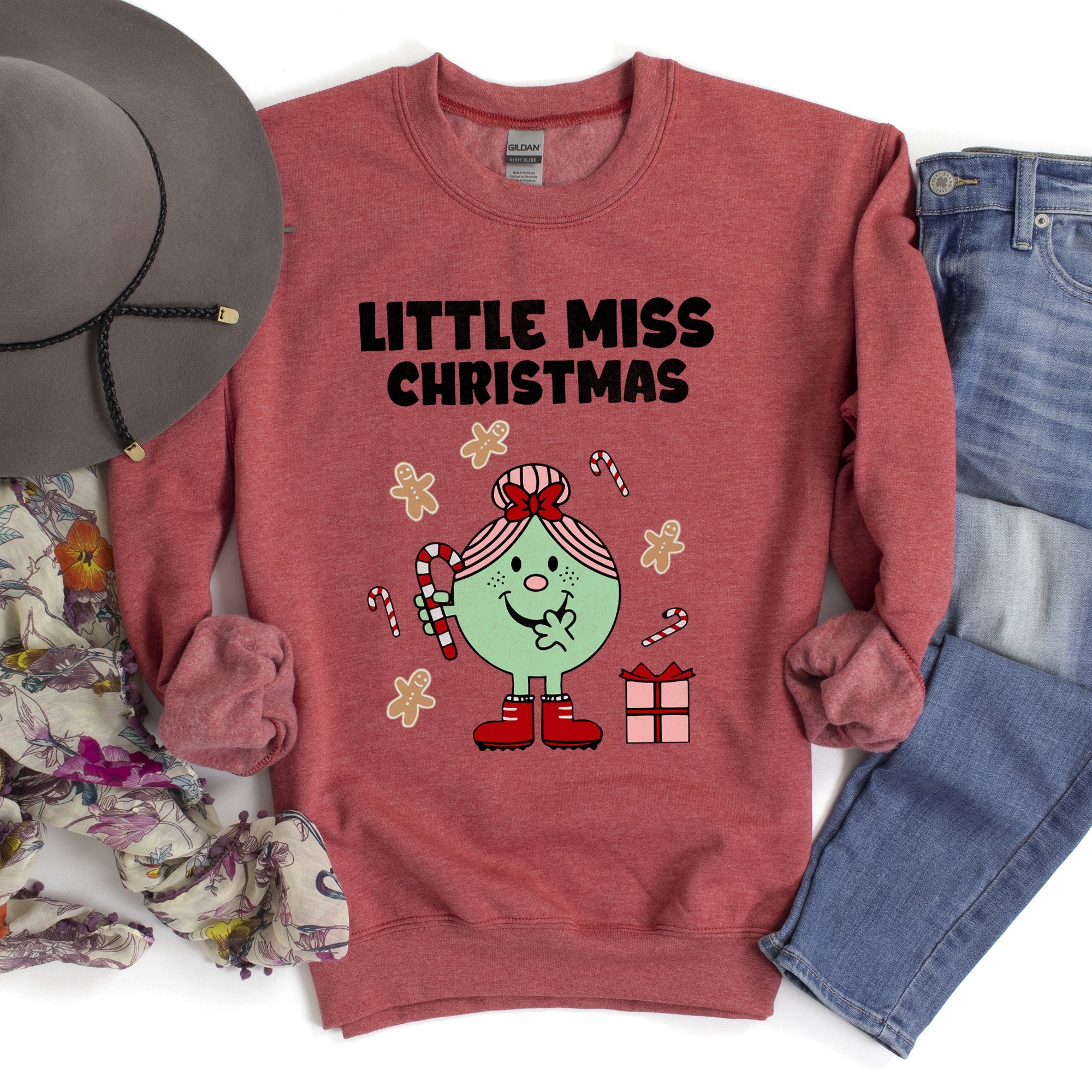 Little Miss Christmas Classic Vintage Retro Cozy Fleece Holiday Cheer Sweatshirt