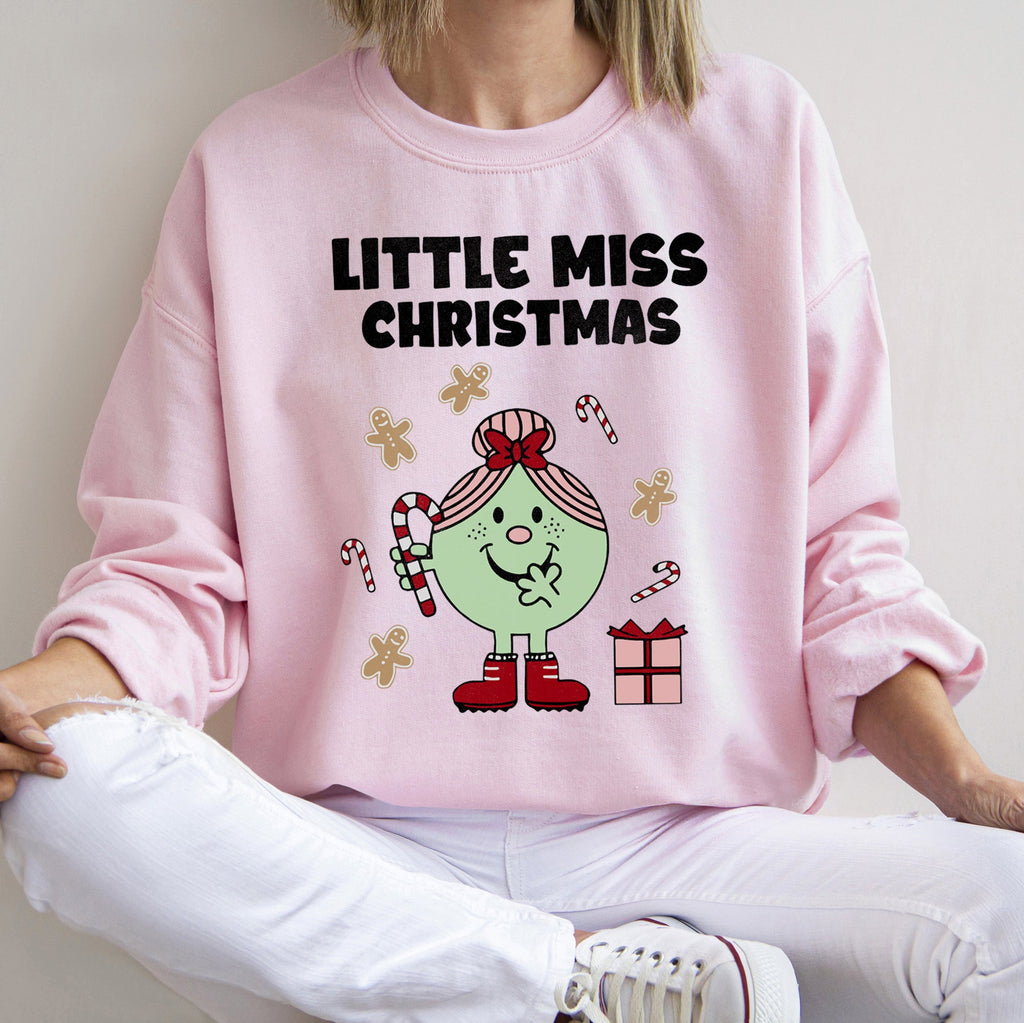 Little Miss Christmas Classic Vintage Retro Cozy Fleece Holiday Cheer Sweatshirt