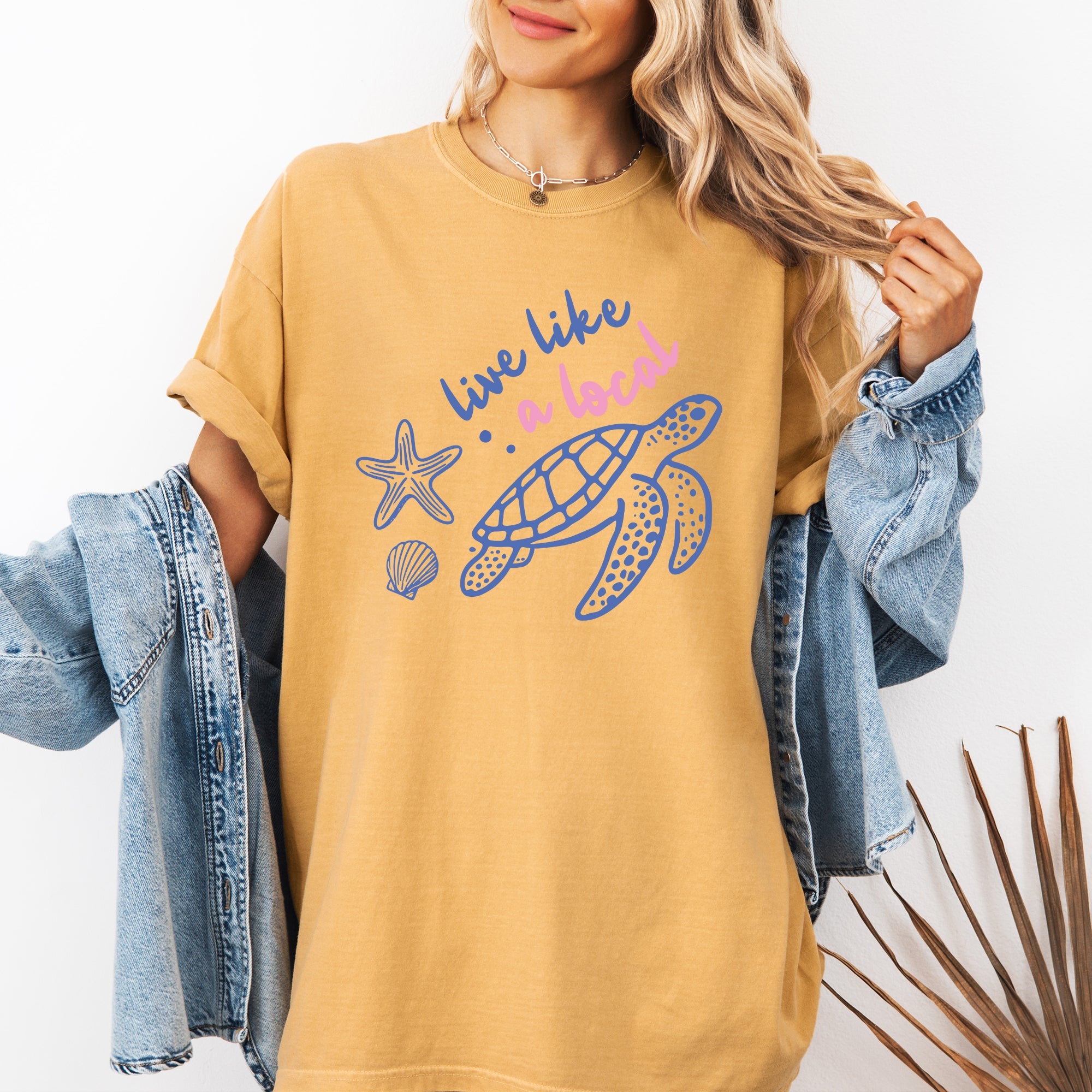 Live Like A Local Beach Sea Turtle Summer Ocean Sea Aloha Vibes Coastal Style Edition Comfort Colors Tee