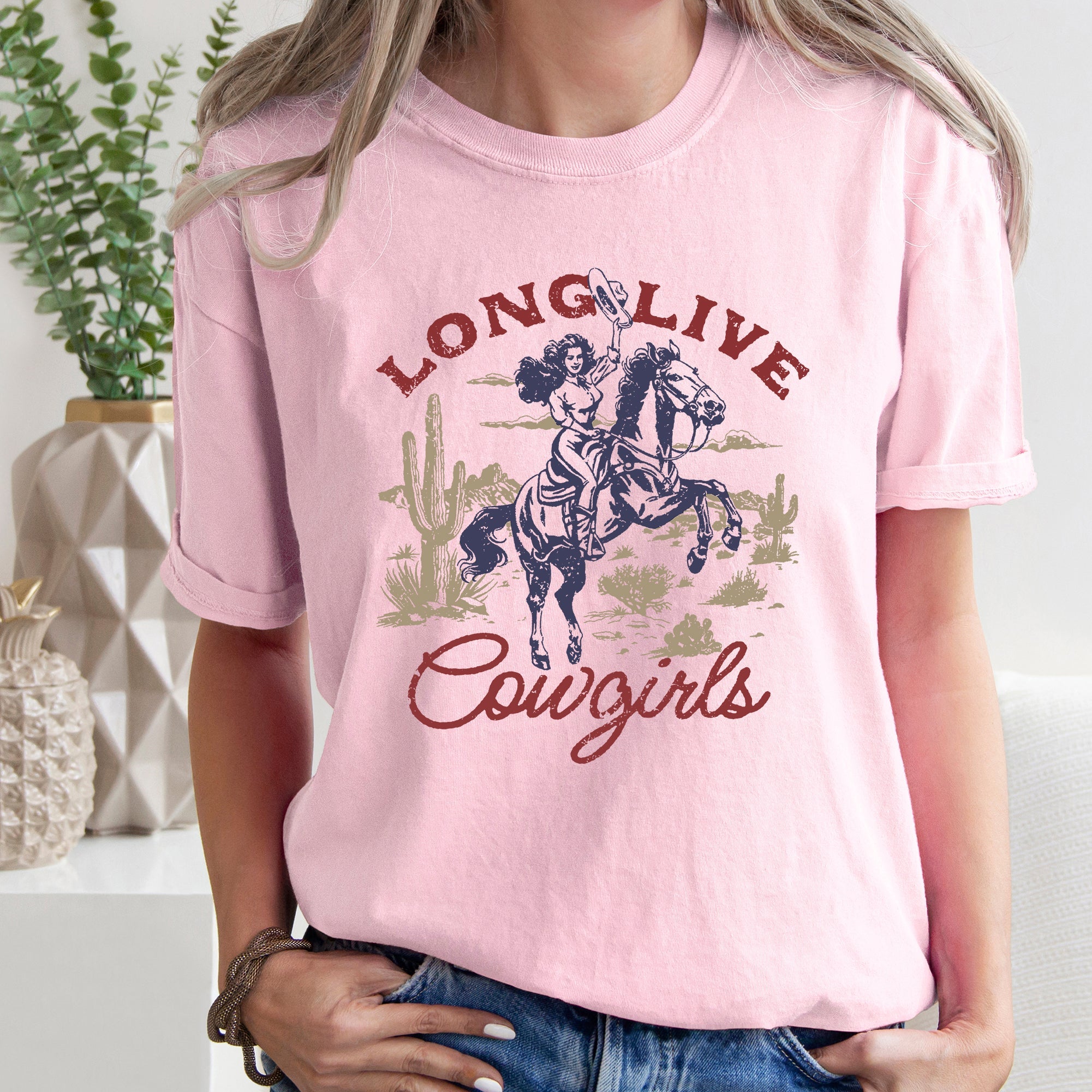 Long Live Cowgirls, Horse, Cowboy, Western, Country Rodeo Spirit Comfort Colors Tee