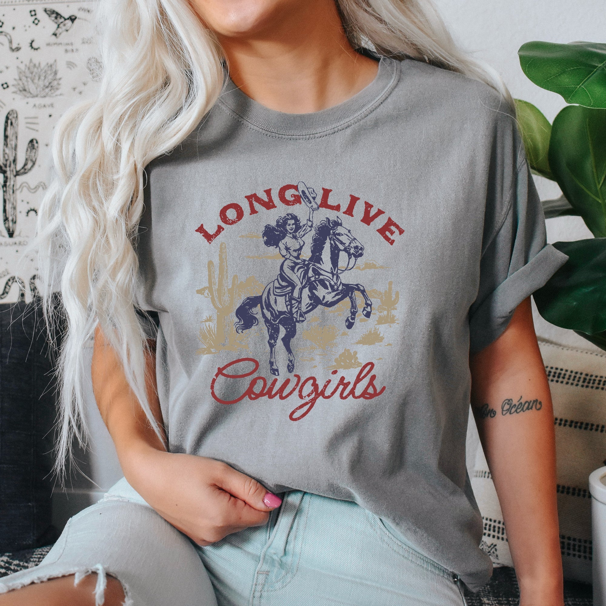 Long Live Cowgirls, Horse, Cowboy, Western, Country Rodeo Spirit Comfort Colors Tee