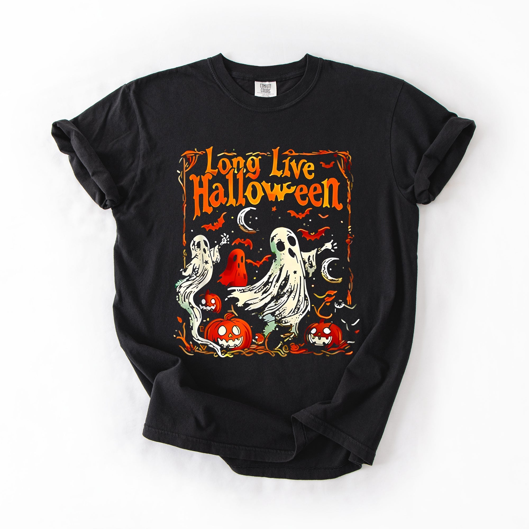 Long Live Halloween Pumpkin Classic Vintage Ghosts Forever Spooky Season Edition Comfort Colors Tee