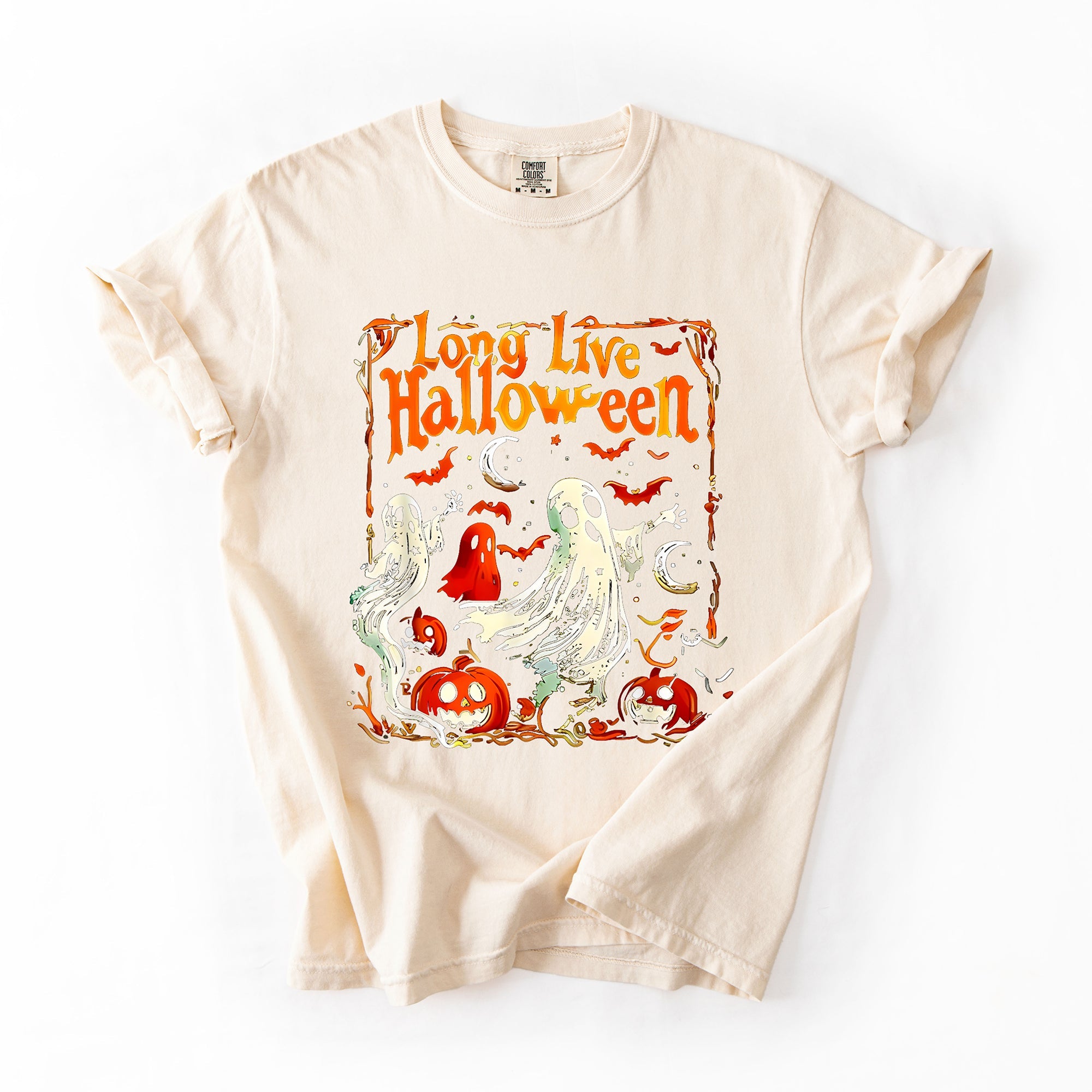 Long Live Halloween Pumpkin Classic Vintage Ghosts Forever Spooky Season Edition Comfort Colors Tee
