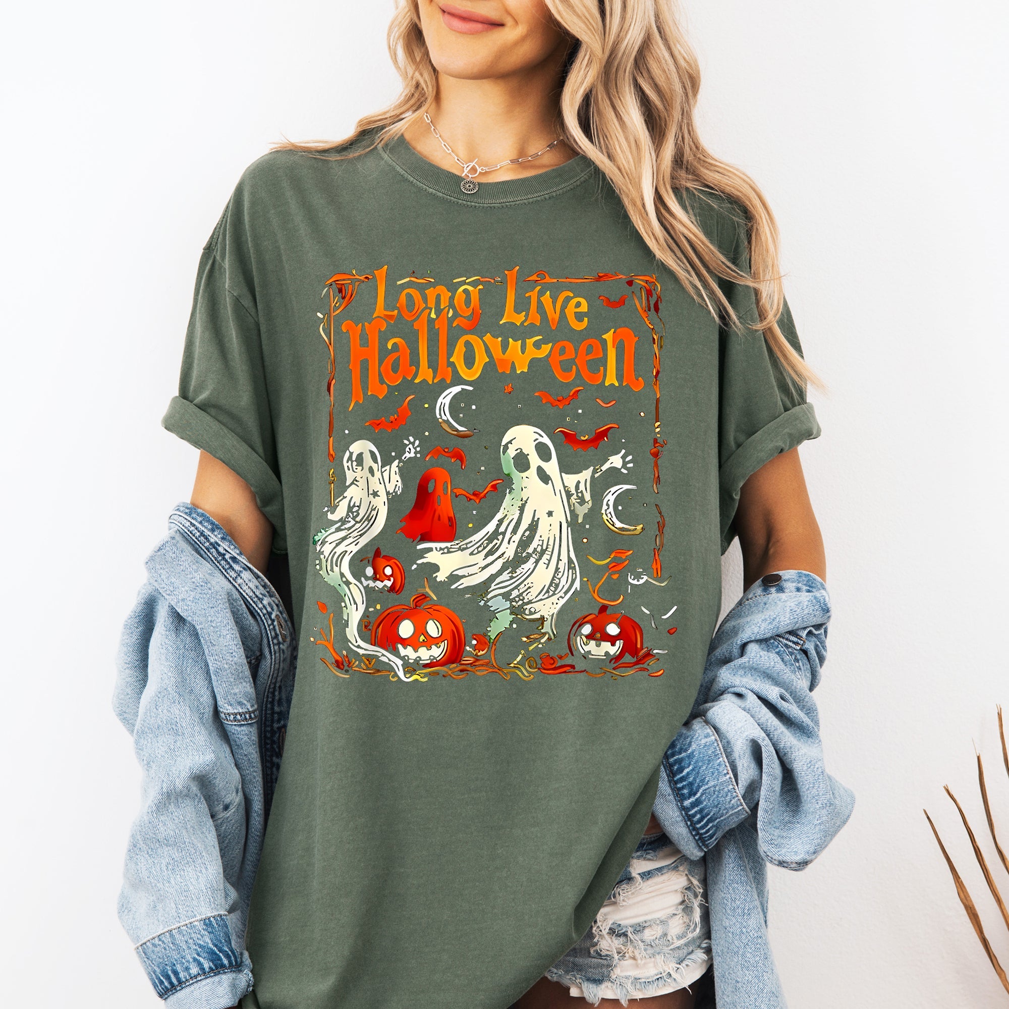 Long Live Halloween Pumpkin Classic Vintage Ghosts Forever Spooky Season Edition Comfort Colors Tee