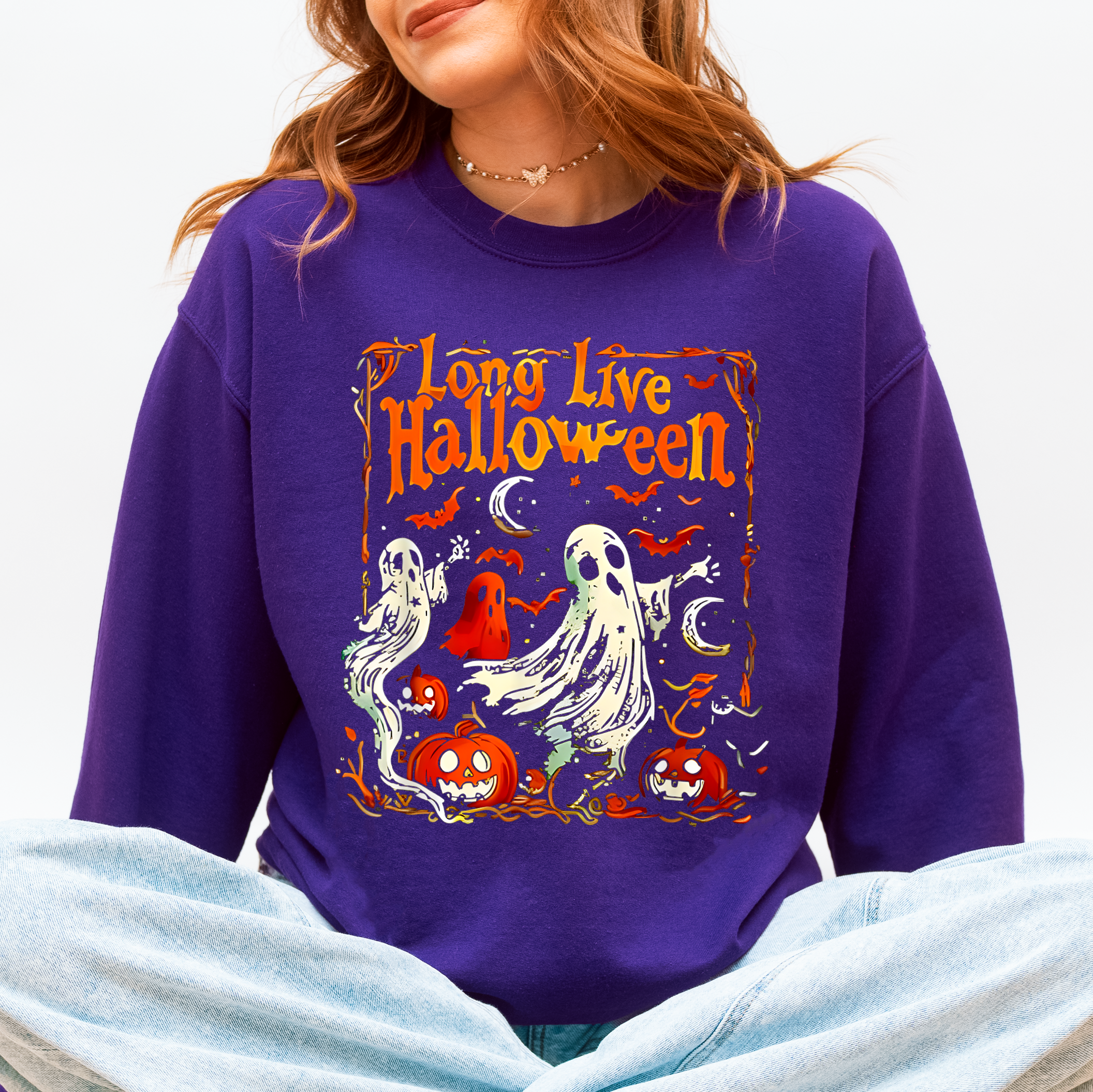 Long Live Halloween Pumpkin Classic Vintage Ghosts Spooky Season Limited Edition Sweatshirt