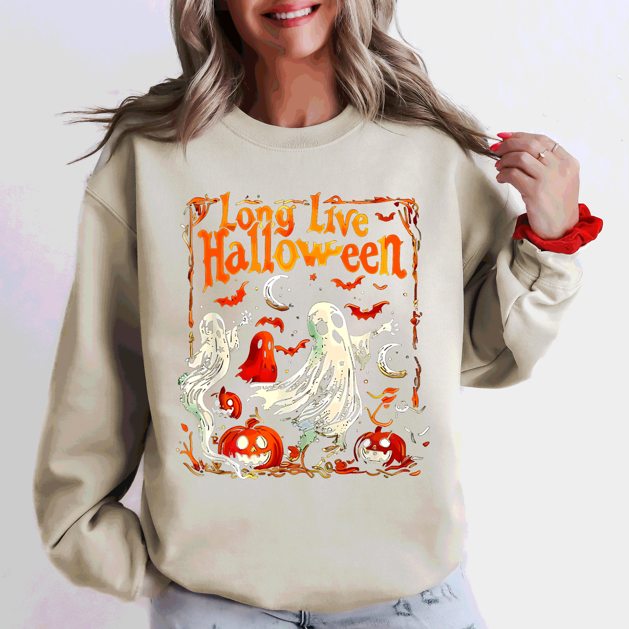 Long Live Halloween Pumpkin Classic Vintage Ghosts Spooky Season Limited Edition Sweatshirt
