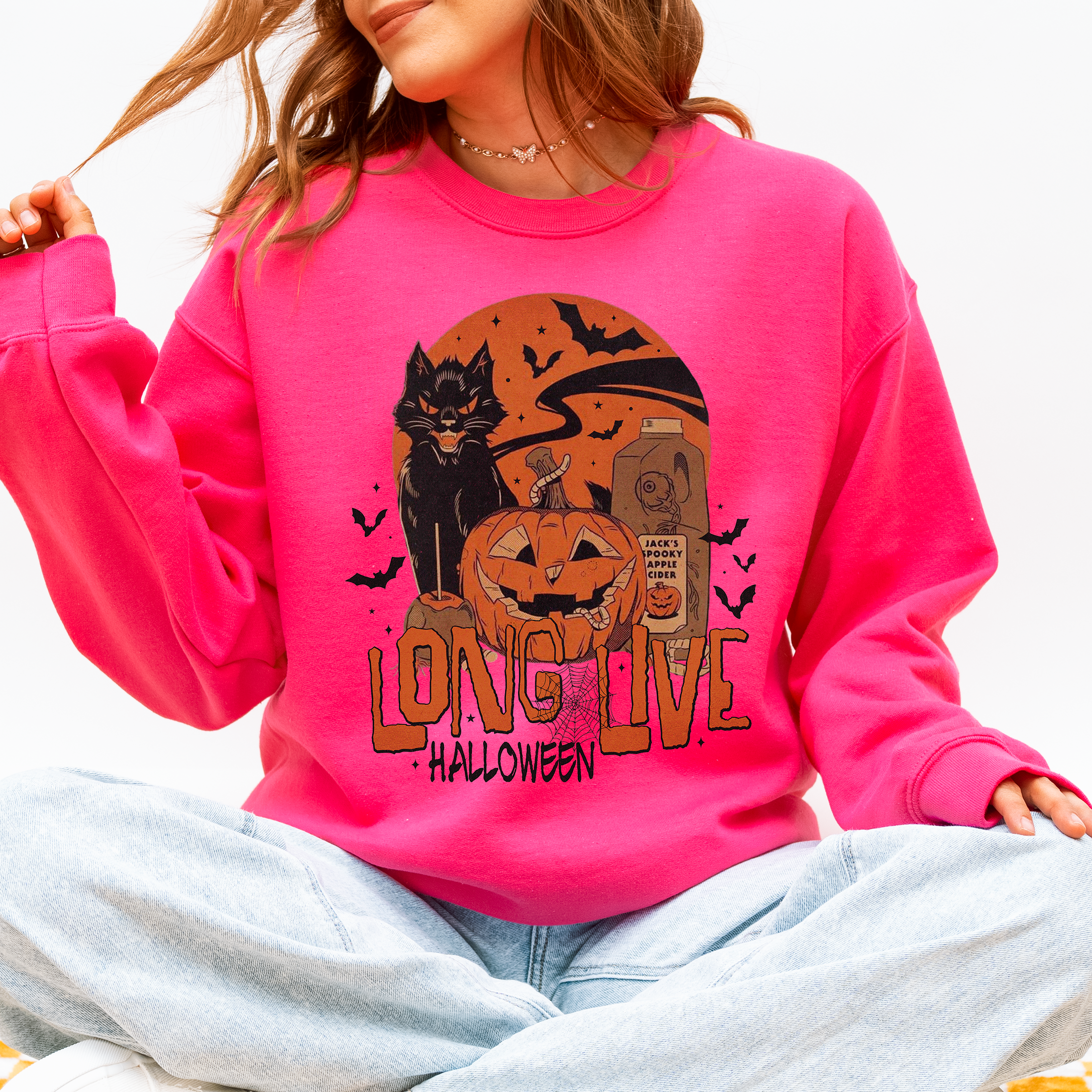 Long Live Halloween Retro Classic Vintage Graphic Cozy Fleece Limited Edition Sweatshirt
