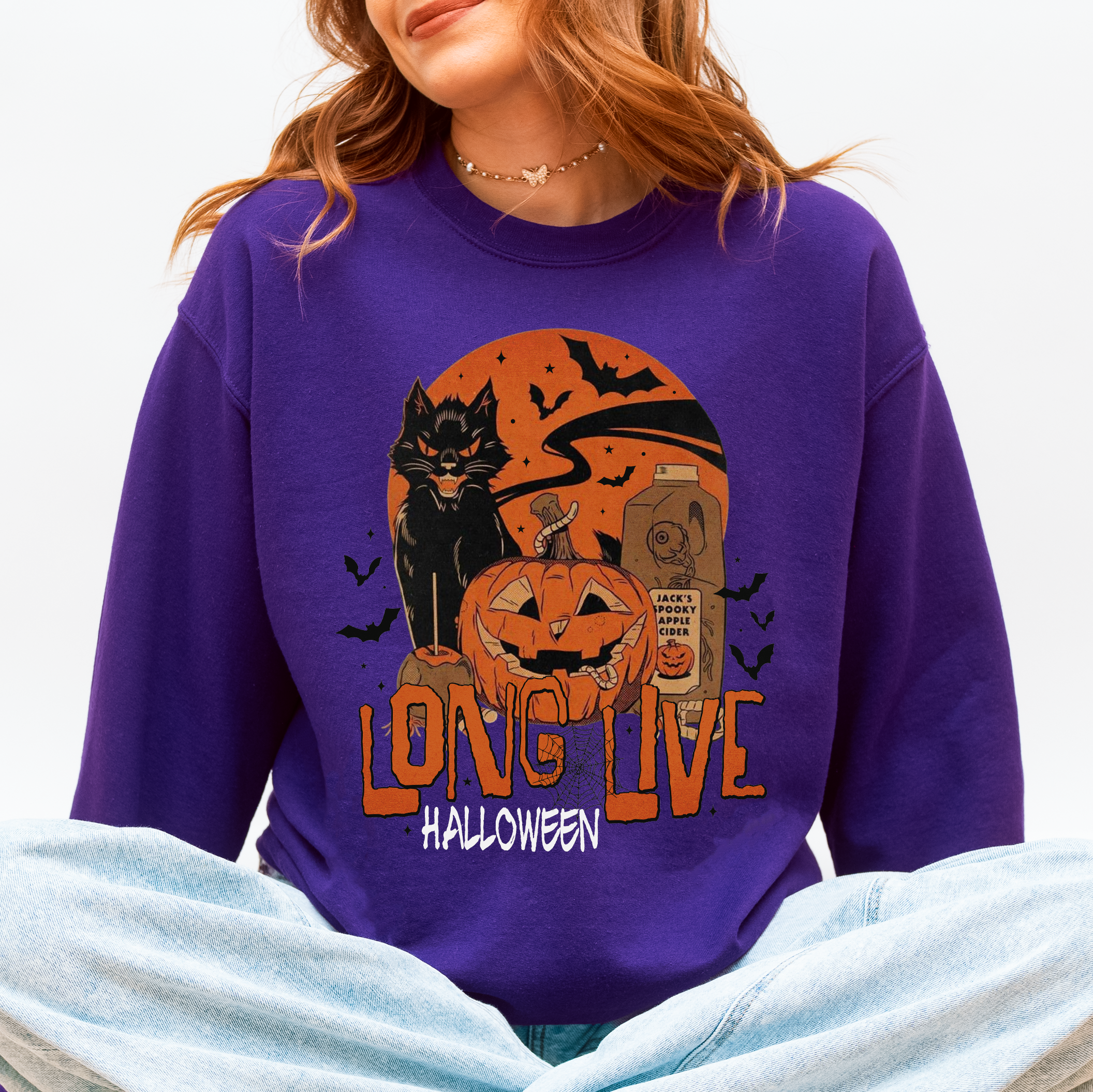 Long Live Halloween Retro Classic Vintage Graphic Cozy Fleece Limited Edition Sweatshirt