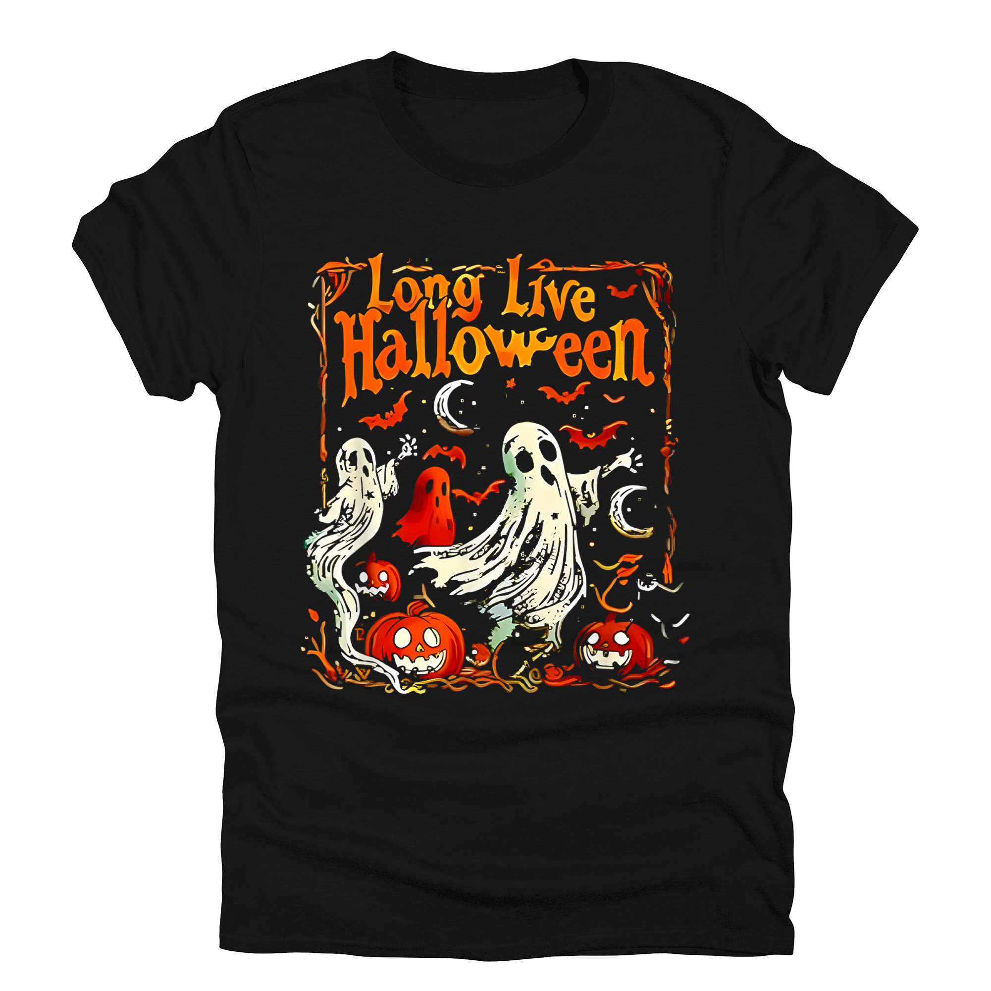 Long Live Halloween Spooky Pumpkins Ghosts Nighttime Parade Haunted House Lights Fall Festivities Graphic Tee