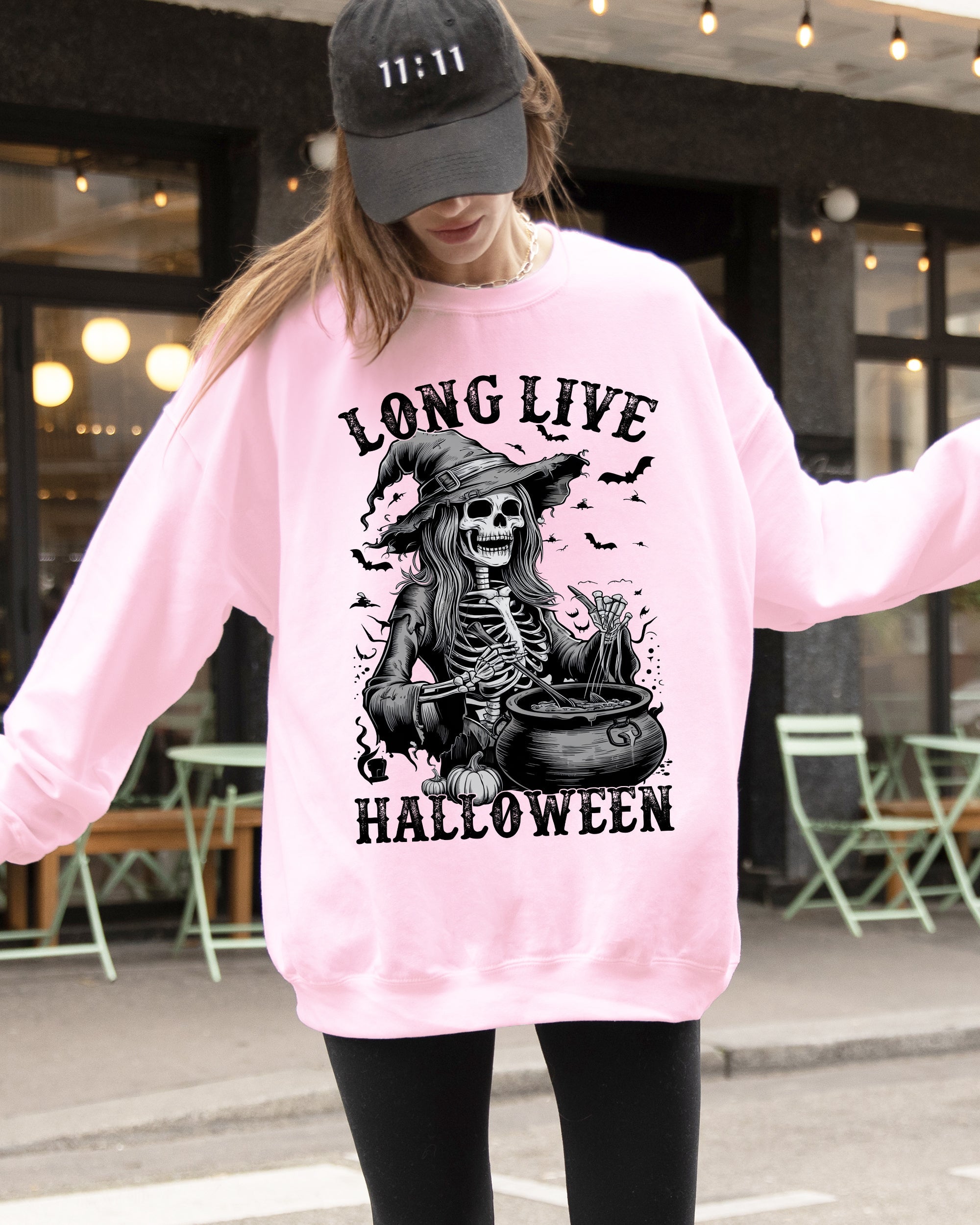 Long Live Halloween Witch Skeleton Bats Spooky Zombie Vintage Edition Sweatshirt