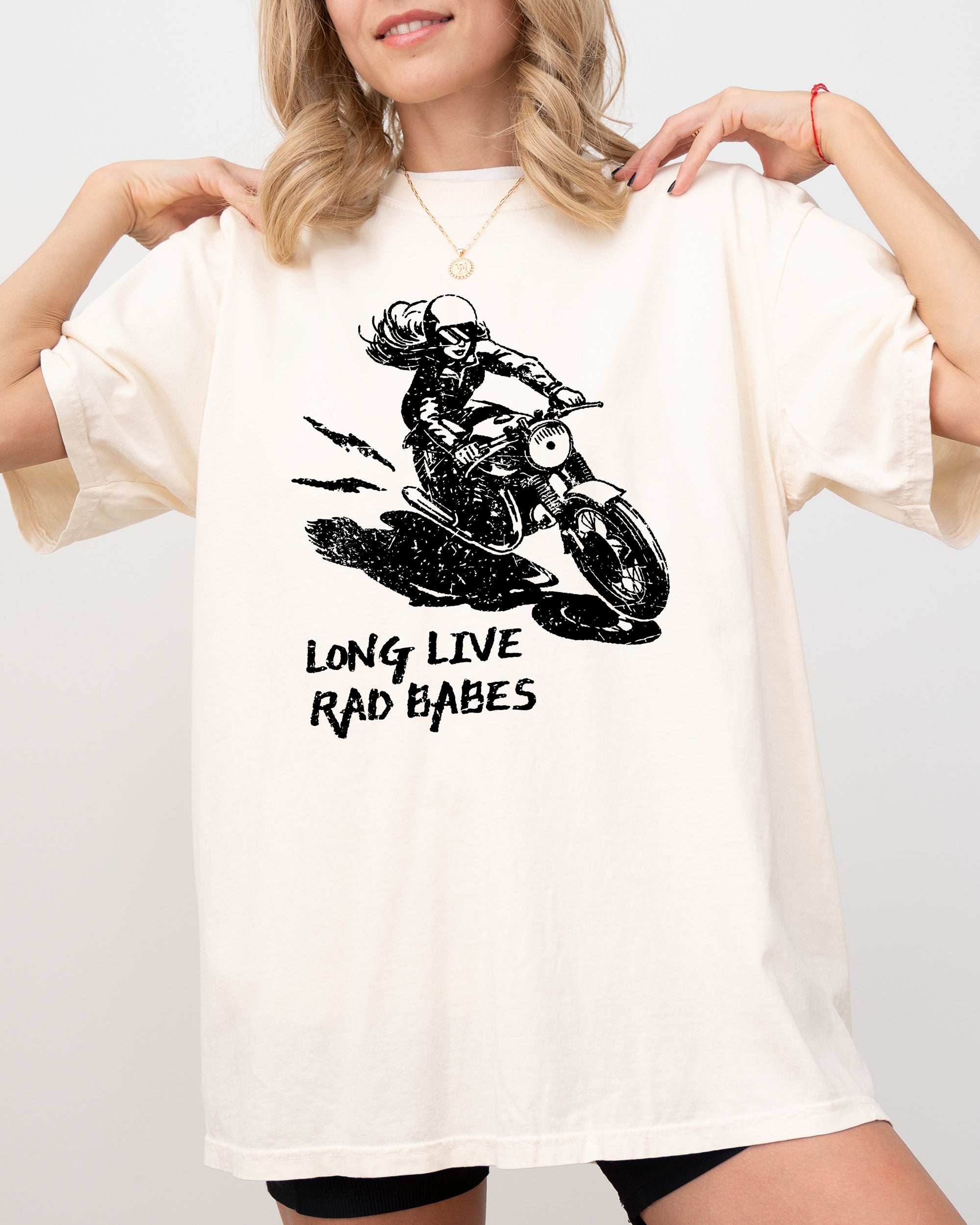 Long Live Rad Babes Motorcycle Feminist Women Retro Vintage Graphic Comfort Colors Tee