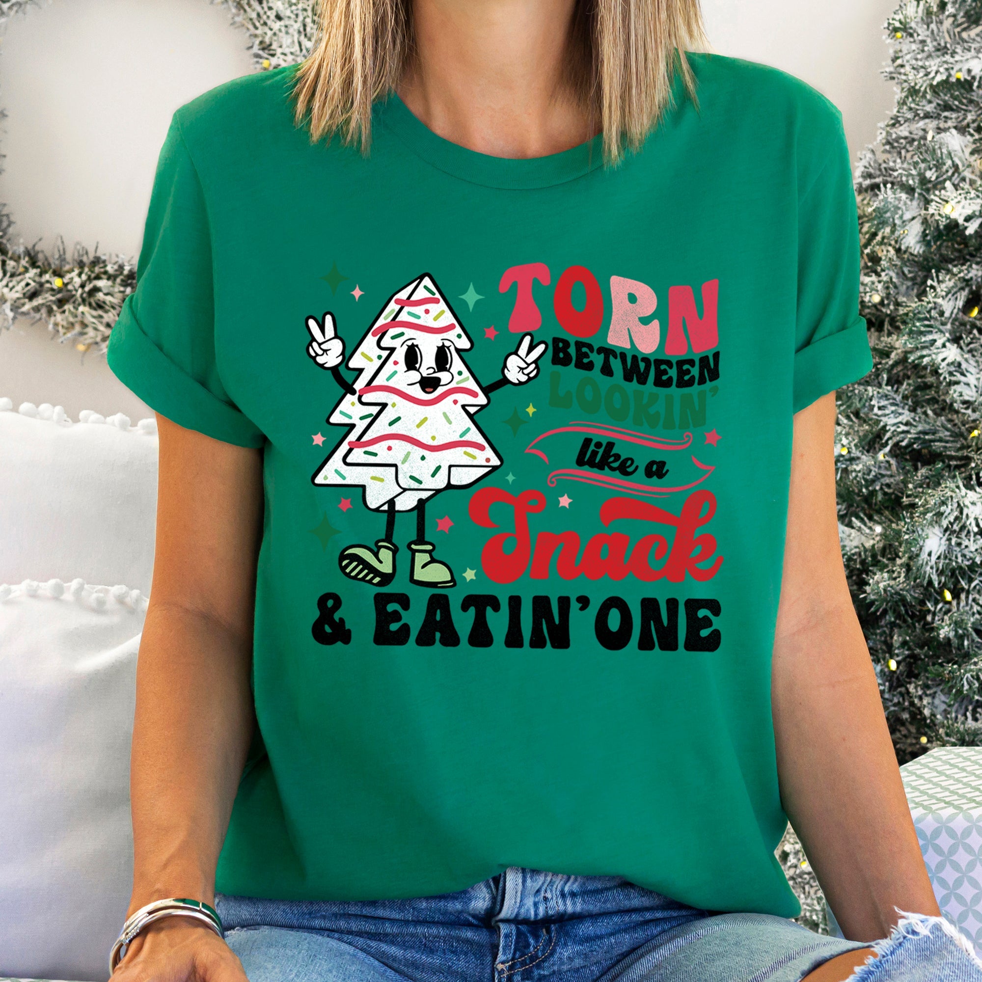 Looking Like A Snack Christmas Tree Cake Pop Culture Limited Edition Graphic Tee