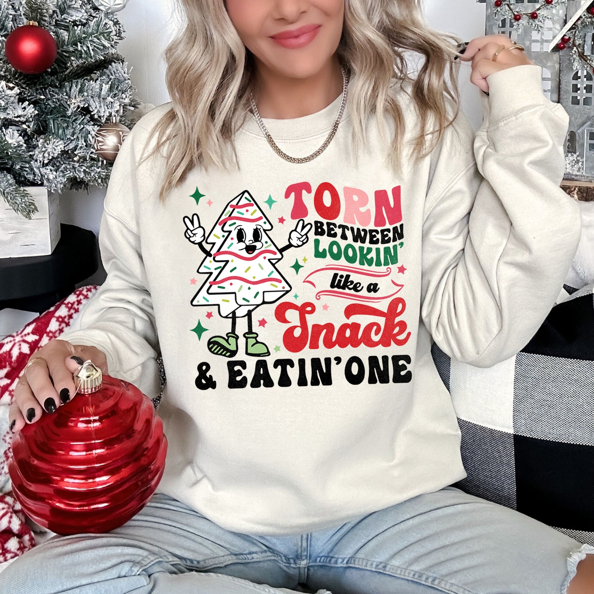 Looking Like A Snack Christmas Cheer Festive Cozy Holiday Comfort Ultra Plush Sweatshirt