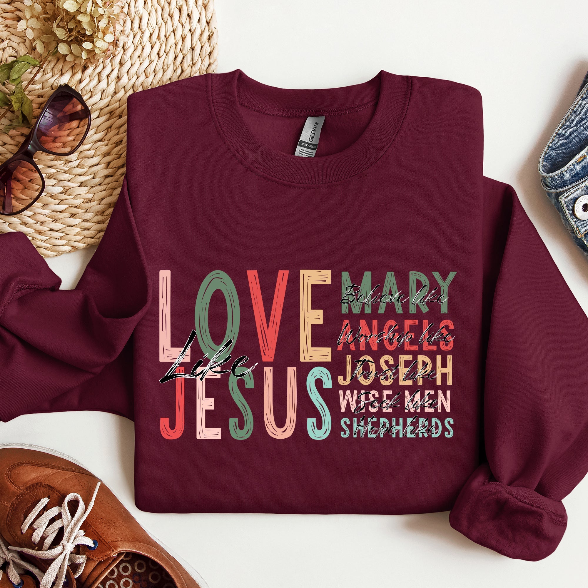 Love Like Jesus Christmas Christian Gospel Faith Religious Expression Sweatshirt