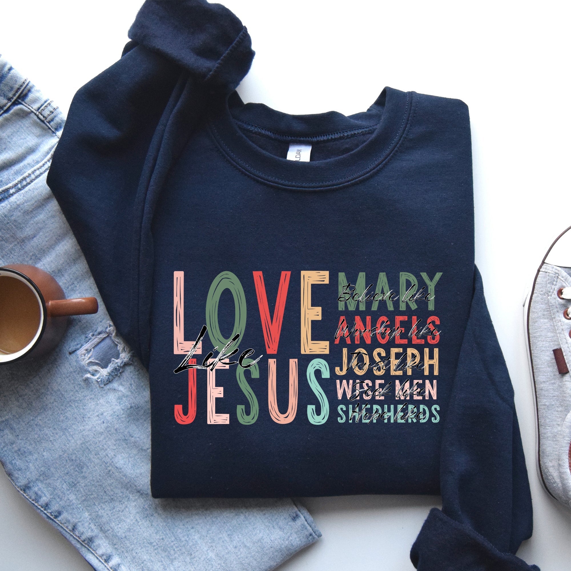 Love Like Jesus Christmas Christian Gospel Faith Religious Expression Sweatshirt