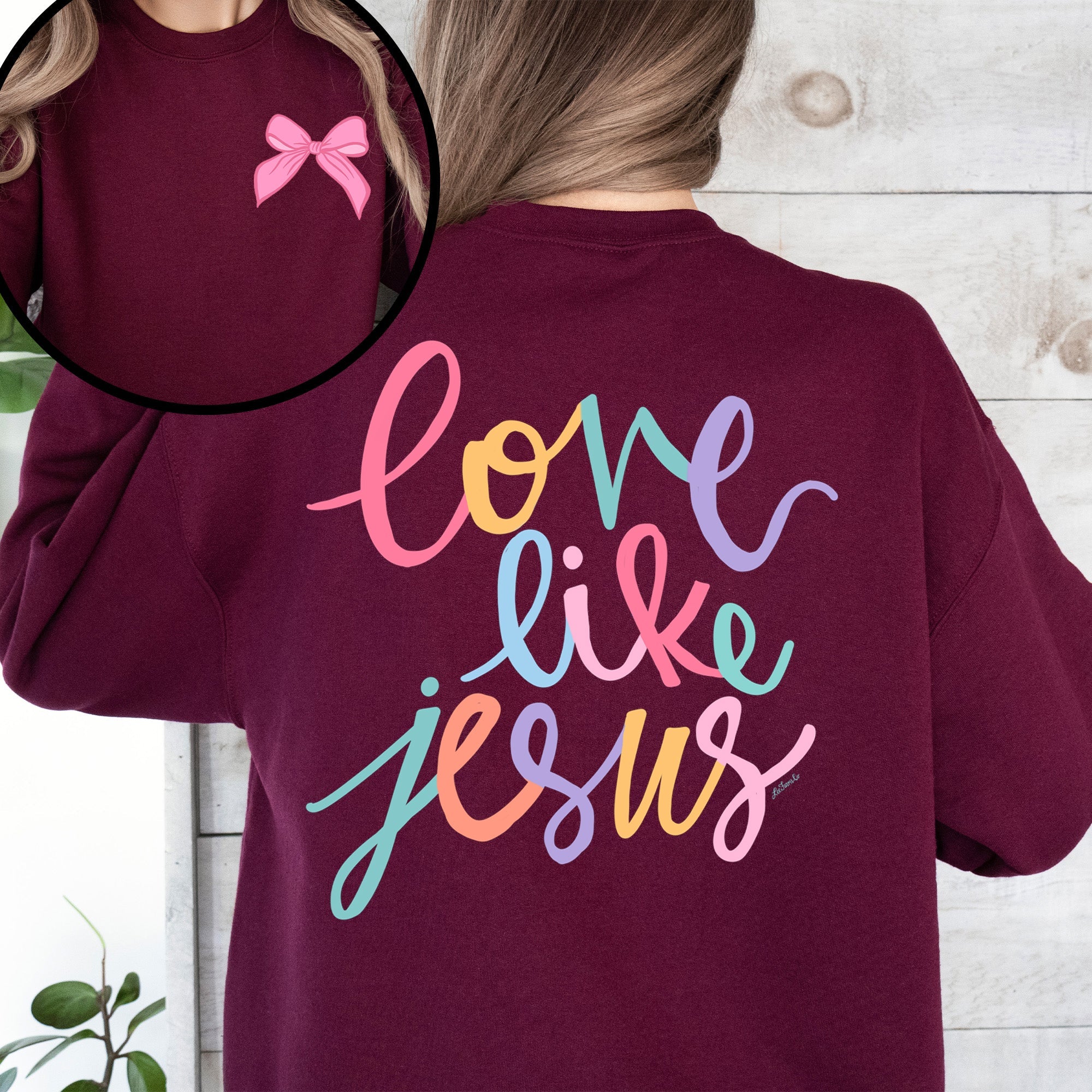 Love Like Jesus Front And Back Christian Religious Faith Gospel Message Sweatshirt