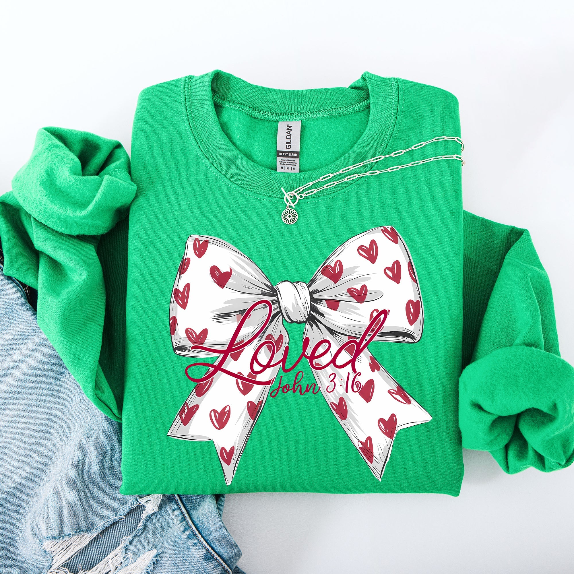 Loved John 3:16 Faith And Love Hearts Valentine's Day Edition Premium Soft Cozy Sweatshirt