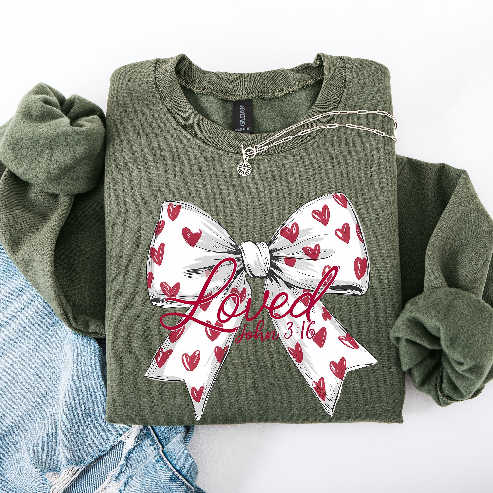Loved John 3:16 Faith And Love Hearts Valentine's Day Edition Premium Soft Cozy Sweatshirt