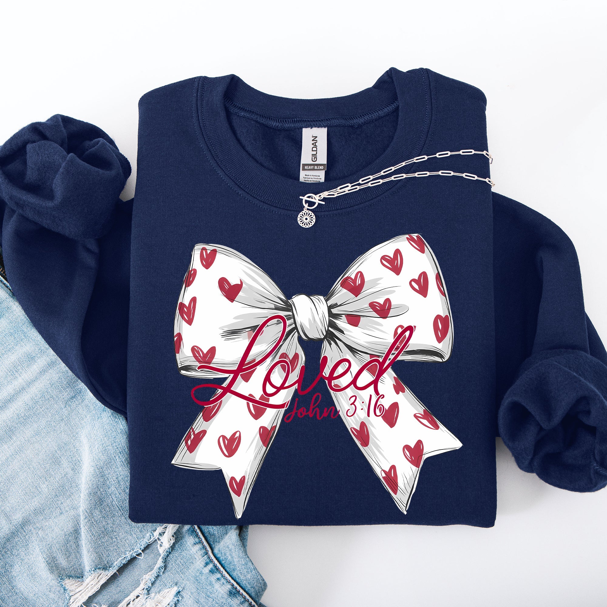 Loved John 3:16 Faith And Love Hearts Valentine's Day Edition Premium Soft Cozy Sweatshirt