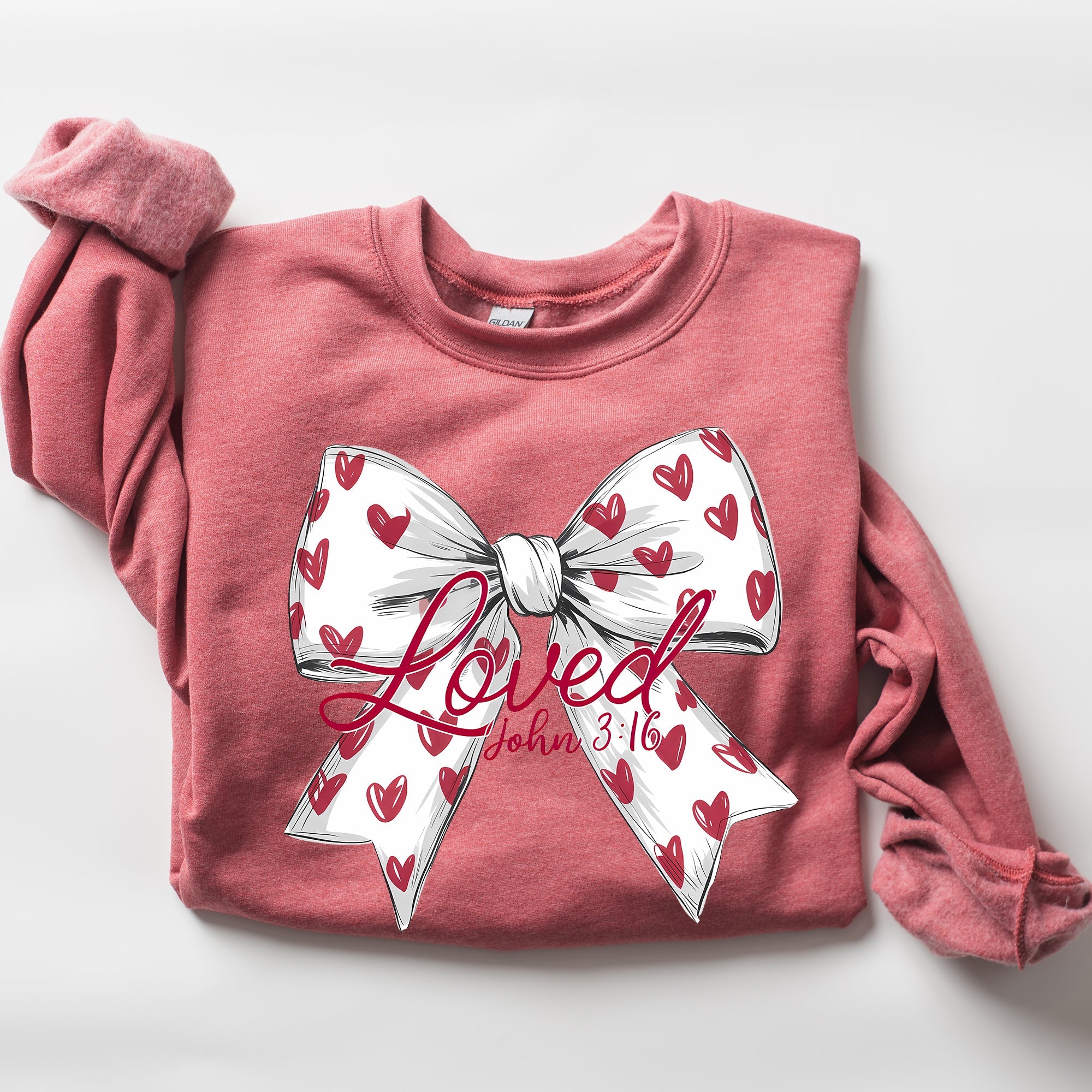 Loved John 3:16 Faith And Love Hearts Valentine's Day Edition Premium Soft Cozy Sweatshirt