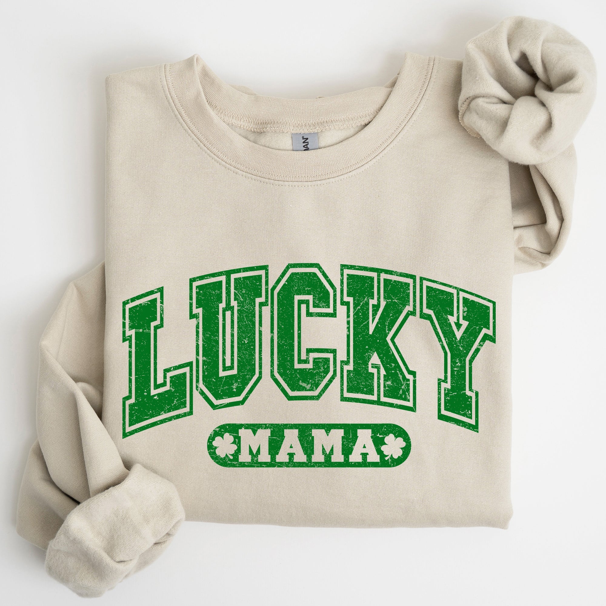 Lucky Mama Retro St Patrick's Day Irish Luck Graphic Vintage Cozy Festive Sweatshirt
