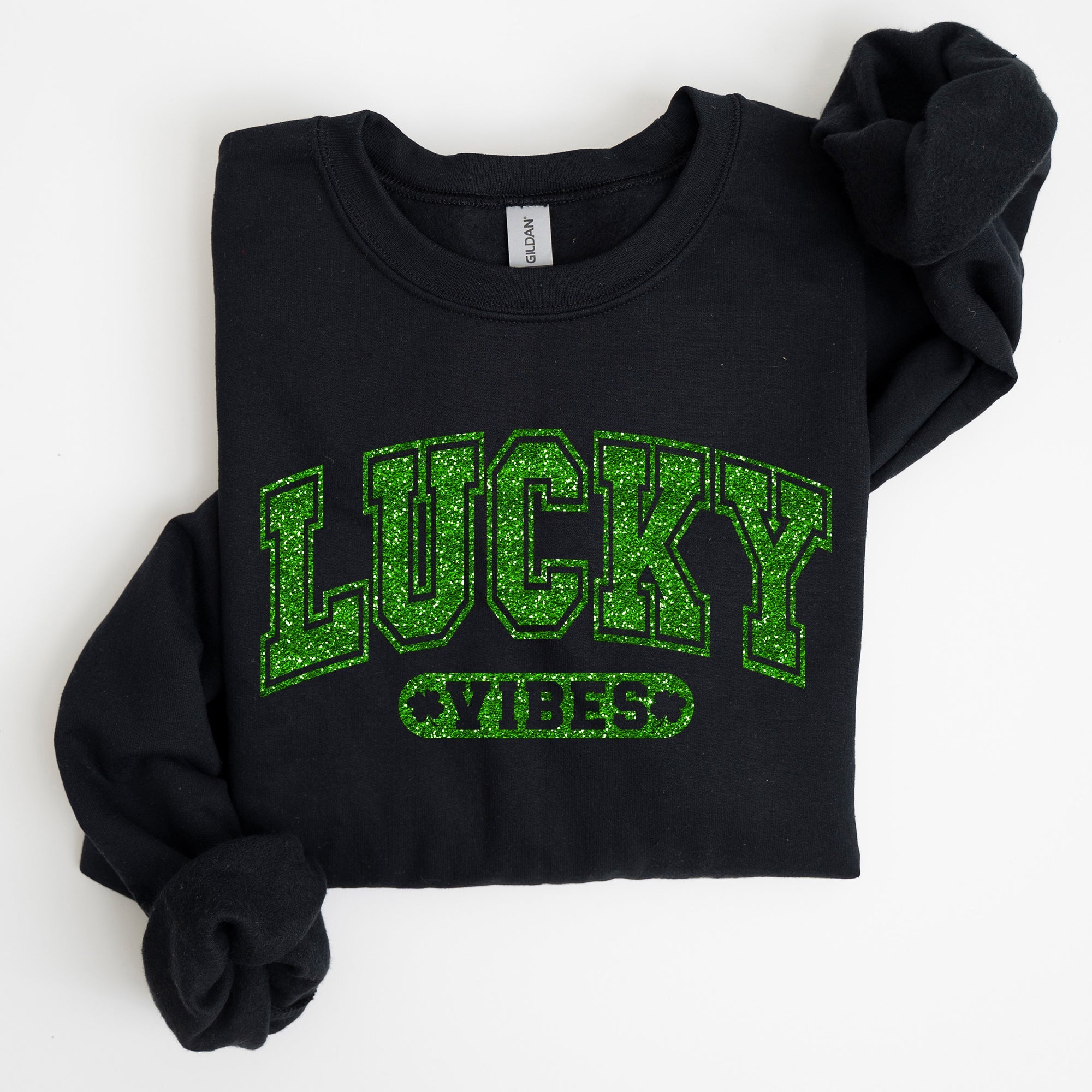 Lucky Vibes St Patrick's Day Retro Vintage Festive Irish Celebration Graphic Sweatshirt
